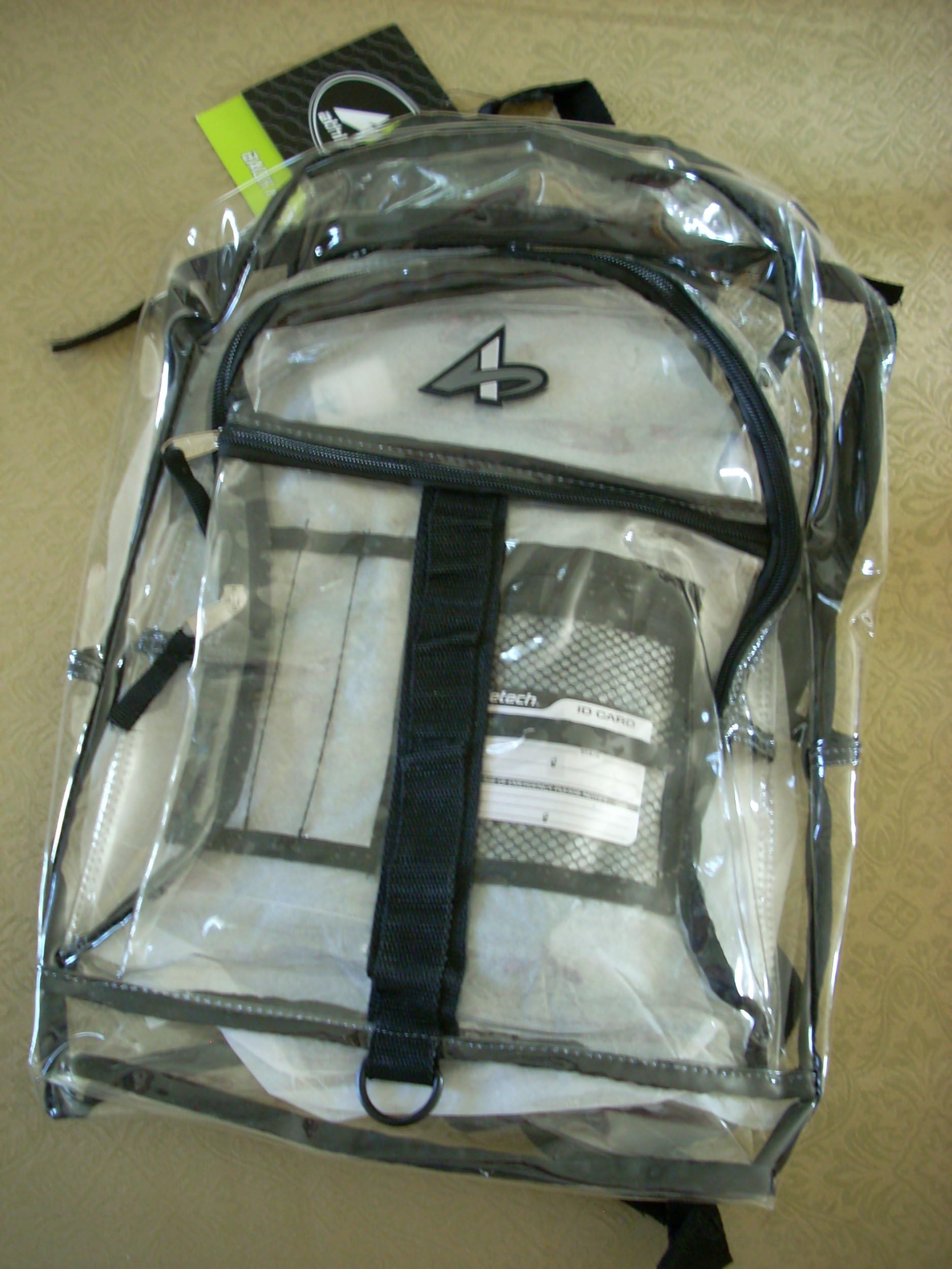 Athletech Clear & Black Backpack - See Through
