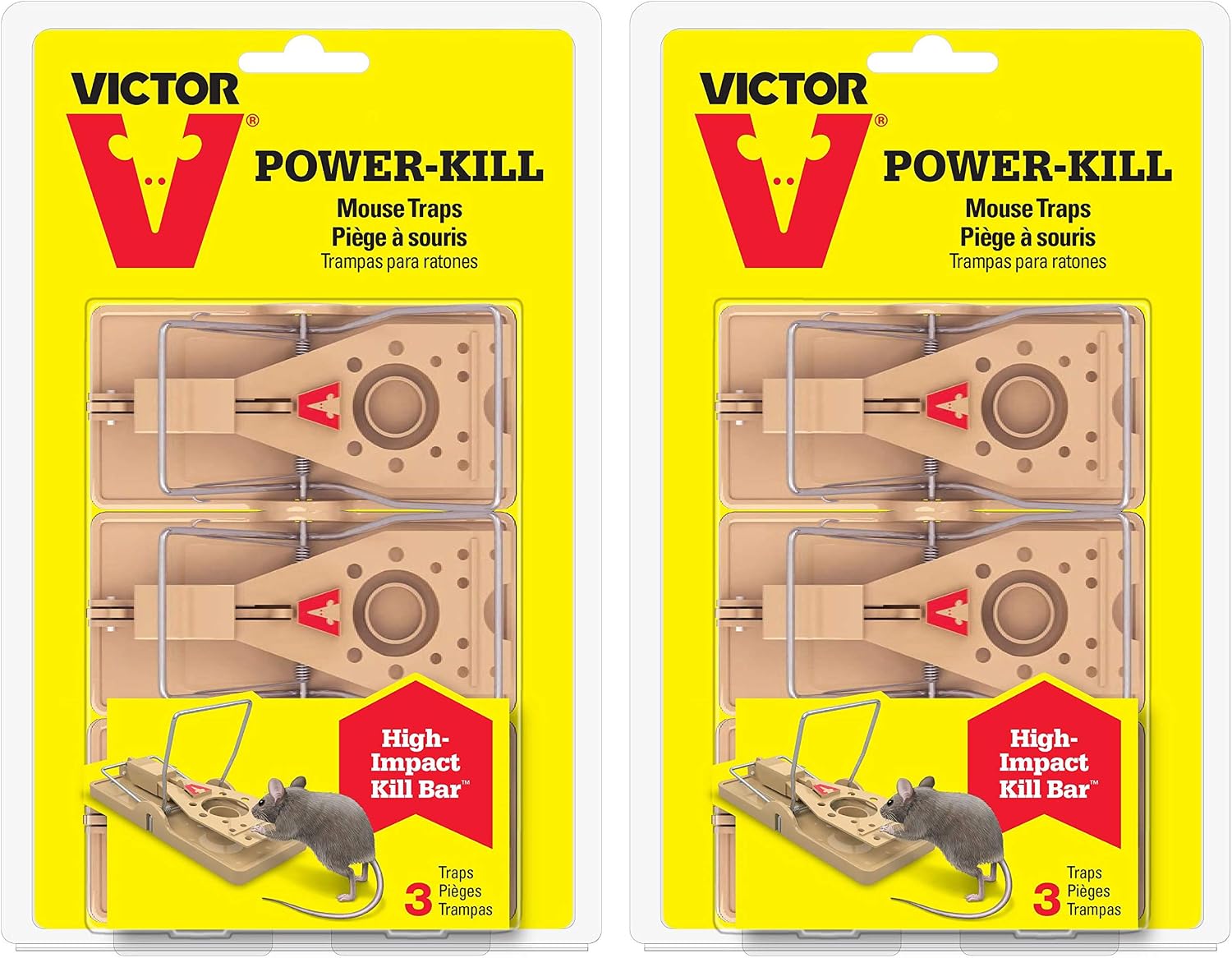 Victor M143SSR 2-Pack Power-Kill Mouse 6 Traps, Tan