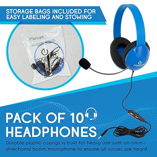 Miniatura 3 de Auriculares para niños resistentes listos para móviles con micrófono y cable sin enredos