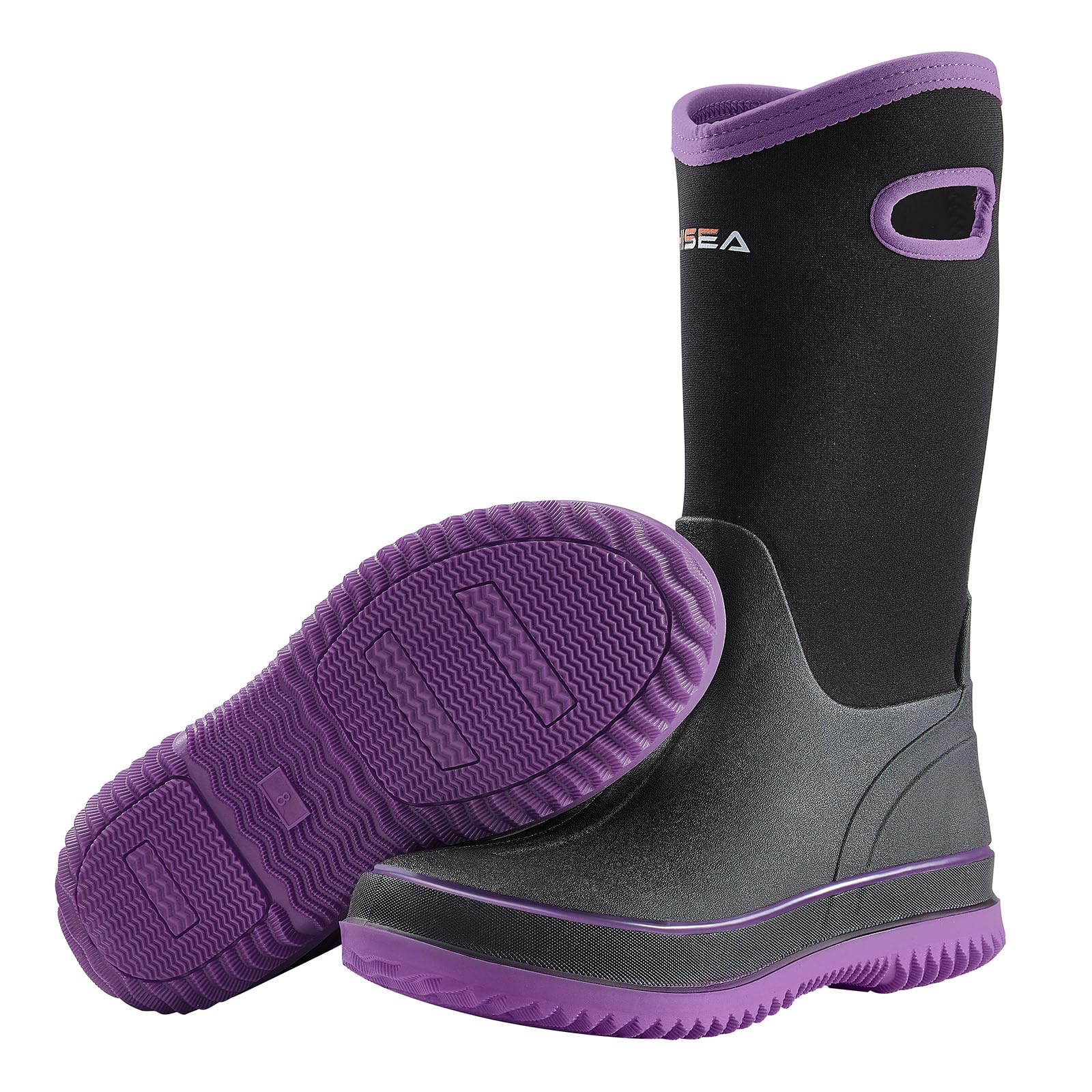 HISEA Women Mud Boots Neoprene Rubber Garden Shoes Waterproof Mid Calf Rain Boots for Outdoor