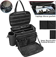 Vista 3 de Trunab Patrol Bag Law Enforcement, Police Duty Bag, Car Front Seat Organizer Compatible with 15.6” Laptop, Multiple Compartment, Molle Webbing