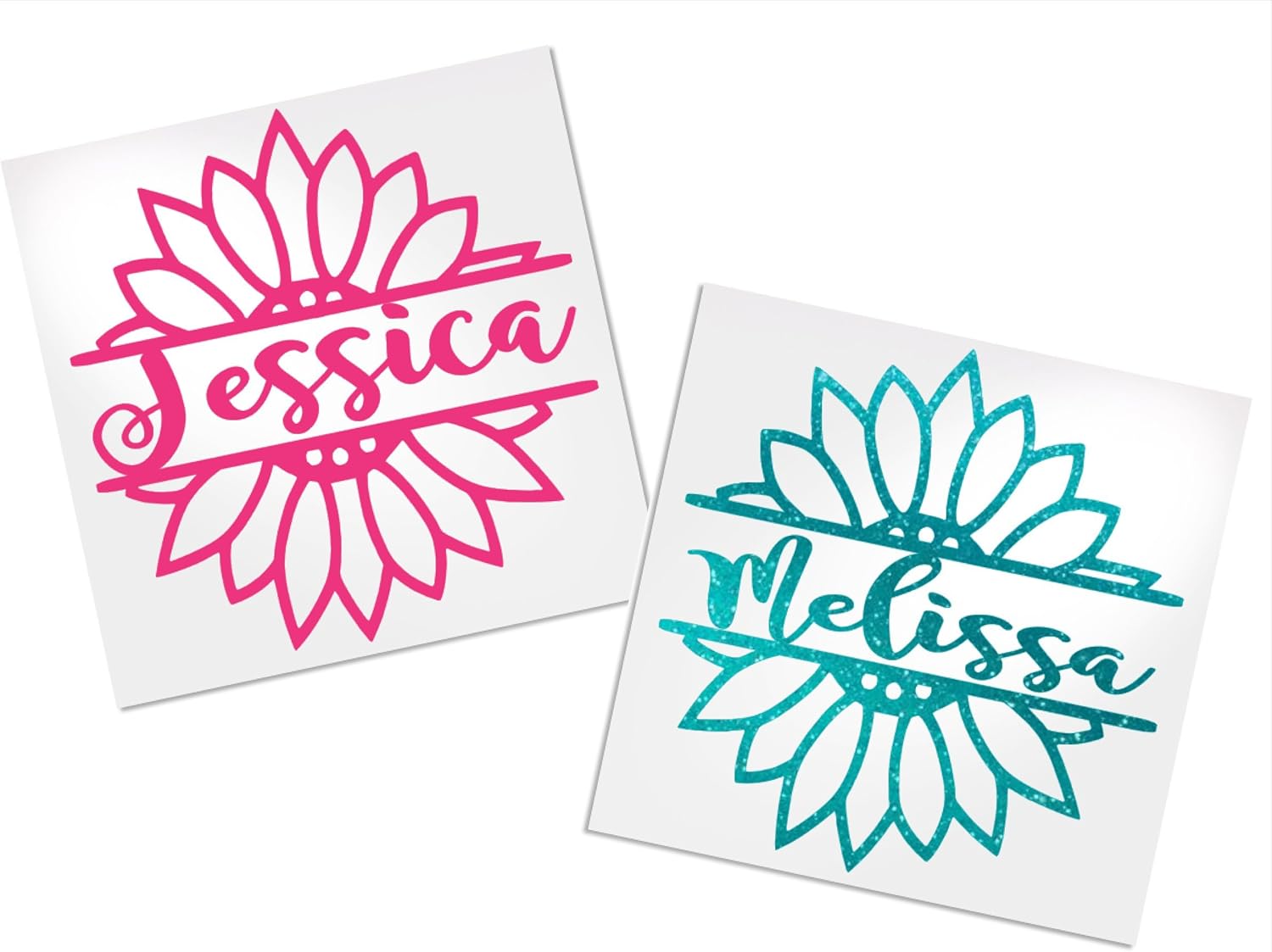 Personalized Flower Decal, Your Choice of Color & Name Decals by ADavis Automotive