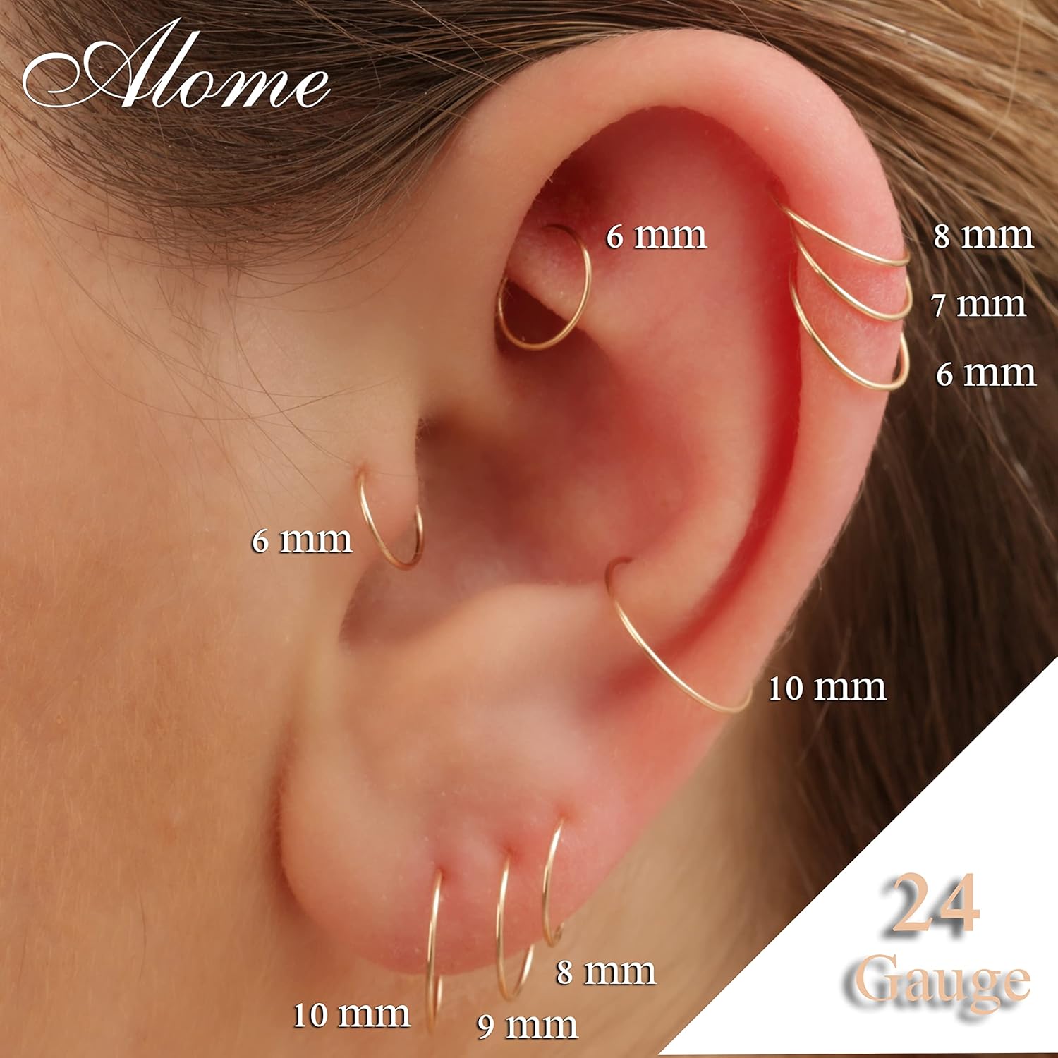 Gold Hoop Earrings - Hoop Earrings For Women Two Pcs Of Thin Gold Filled Hoops - Image 5