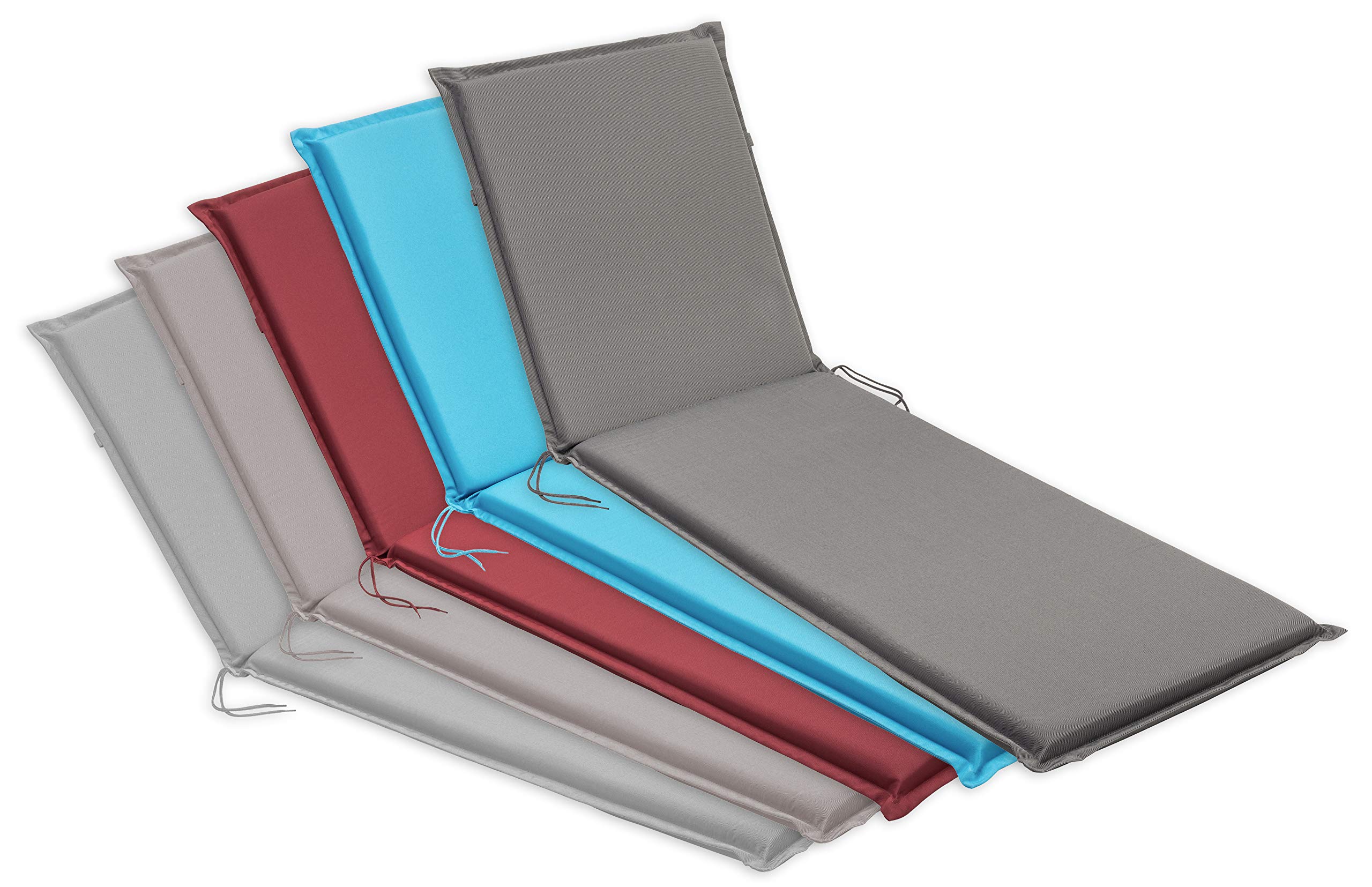 Traumnacht Komfort 2er Set Liegenauflagen Outdoor taupe mit abnehmbarem Bezug, 190 x 58 x 6 cm, Öko-Tex zertifiziert, produziert nach deutschem Qualitätsstandard