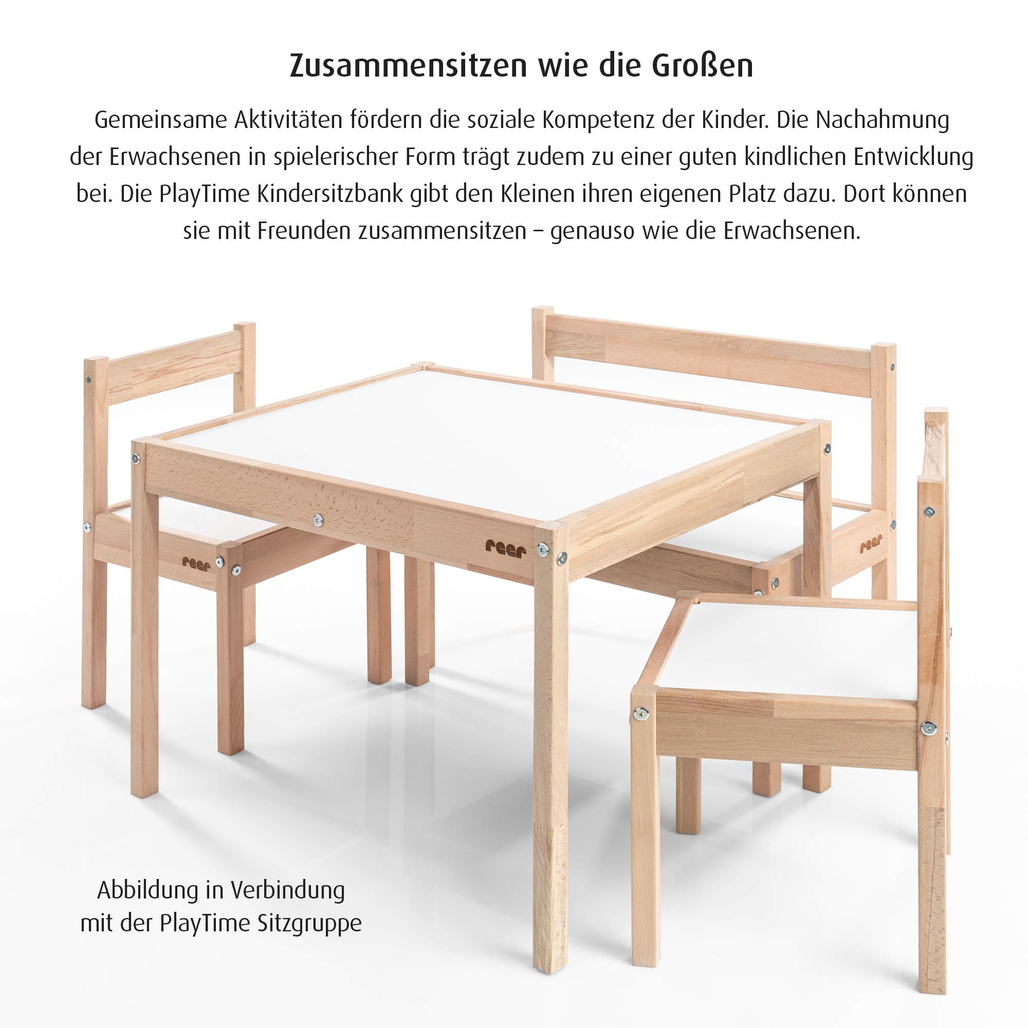 reer Playtime Kindersitzbank - Die Sitzbank fürs Kinderzimmer, Weiß