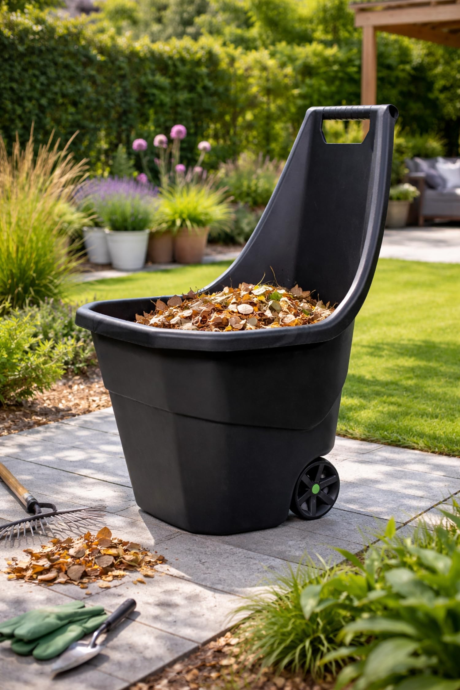 55Liter Schubkarre Gartenkarre Laubwagen Gartenwagen Gartenkarre Gartentrolley Handwagen Schwarz