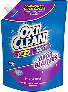 OxiClean Odor Blasters Odor & Stain Remover Laundry Booster Easy-Pour Pouch, Pack of three pouches, 50 Fl Oz (Pack of 3), ...