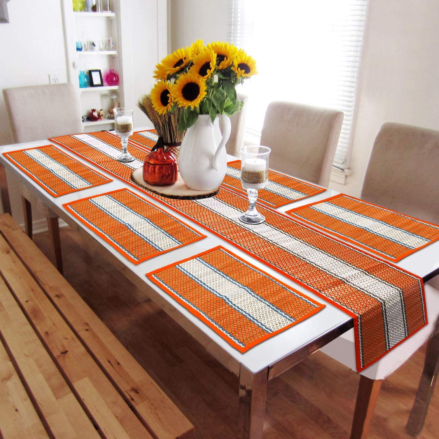See full amazon price history chart for ORRIC River Grass Handcrafted Heat Resistant Dining Table Mats | Eco-Friendly & Stylish Table Protection |… (Orric_Orange, 6 PLACEMATS + 1 Runner (12x72 Inches)) ORRIC River Grass Handcrafted Heat Resistant Dining Table Mats | Eco-Friendly & Stylish Table Protection |… (Orric_Orange, 6 PLACEMATS + 1 Runner (12x72 Inches)) (B0D5J7FZH4) Amazon Price History, Amazon Price Tracker
