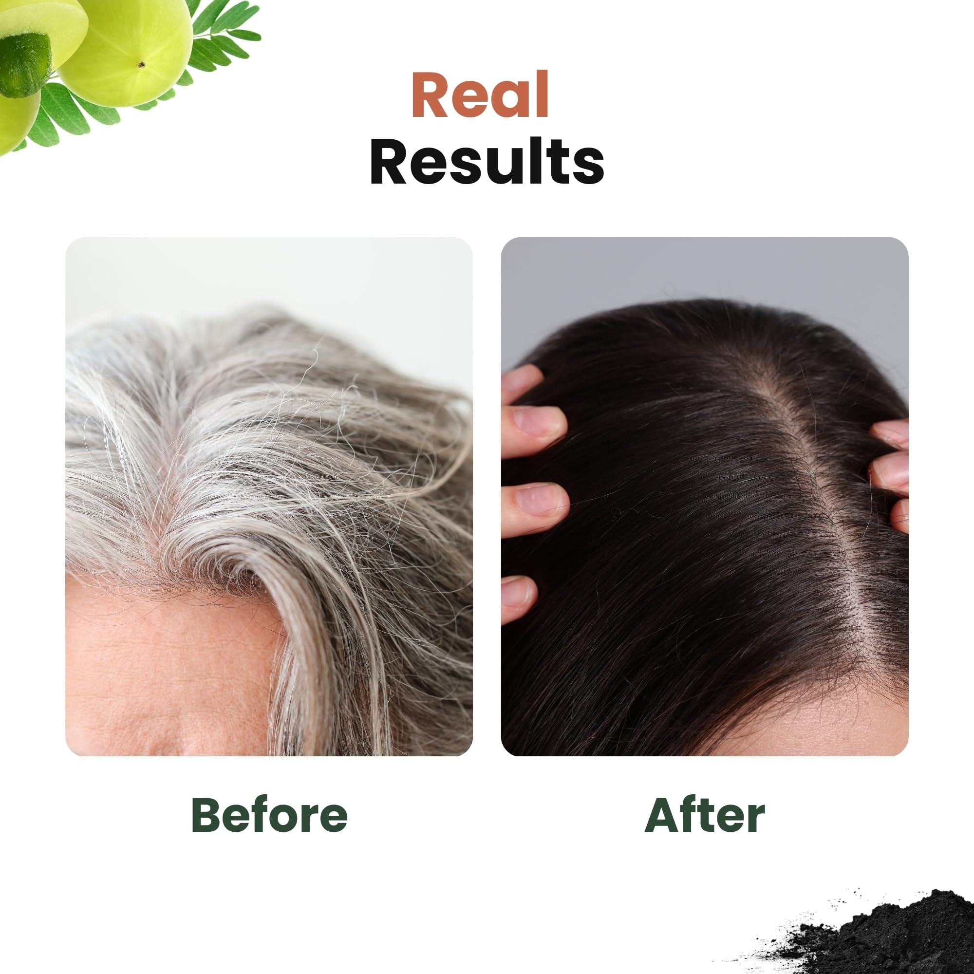 CRAFTherbbs Organic Black Beard & Hair Color | Natural and Healthy Shine | Dandruff Control, UV & Pollution Protection | For Unisex | Pack Of (3) (50g) - Image 7 thumbnail