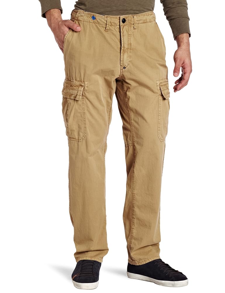 J.C. Rags Men's Twill Cargo Pant, Ground Dust, 38/32 at