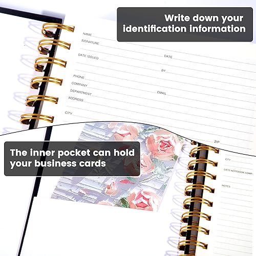 Miniatura 4 de Cuaderno de reuniones para el trabajo con artículos de acción de 5.5 x 8.5 pulgadas, planificador de reuniones en espiral de tapa dura para oficina,