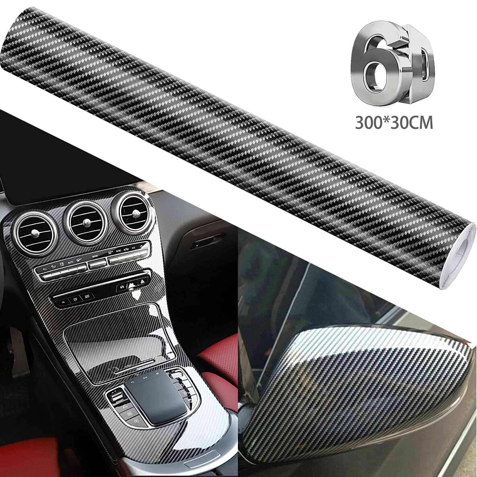 Buy 6D Carbon Fiber Vinyl Wrap Roll Film Sticker Carbon Fiber Vinyl Car