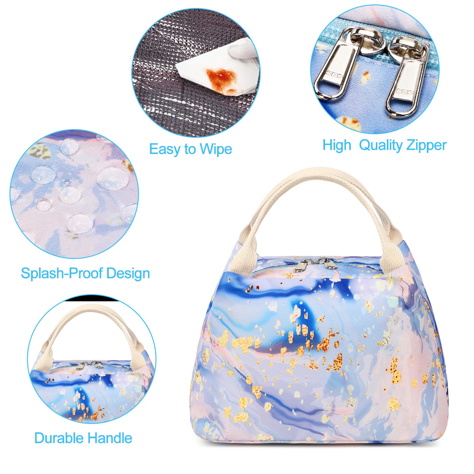 Zaino scolastico per ragazze e adolescenti, set con portapranzo, astuccio da viaggio, zaino per computer portatile, zaino casual
