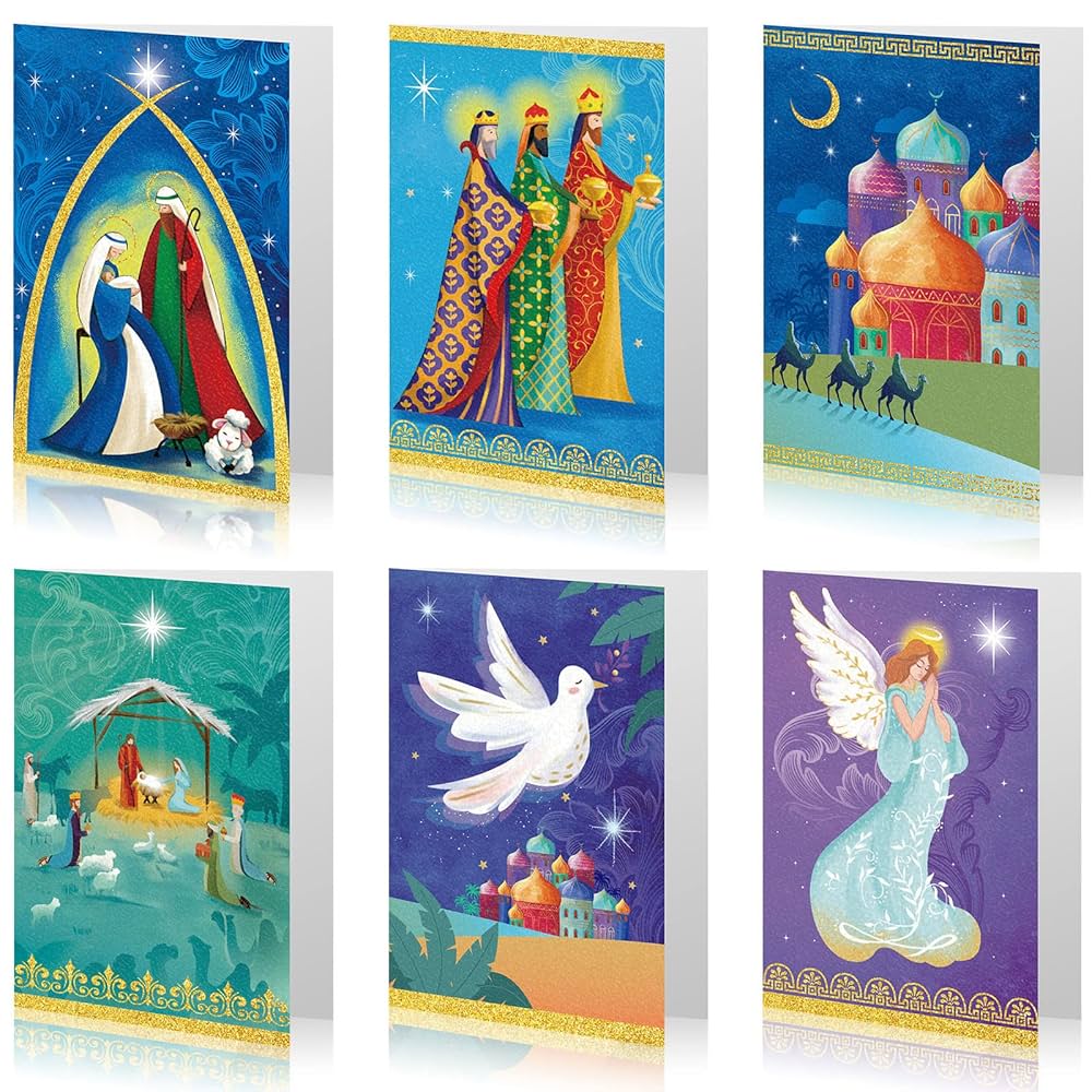 未使用品★ミスタークリスマス/AWAY IN THE MANGER/キリスト生誕 Amazon.co.jp: Juvale 手描き クリスマス置物 装飾 クリスチャン