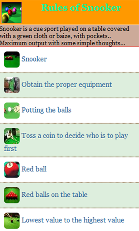 Rules of Snooker - App on Amazon Appstore