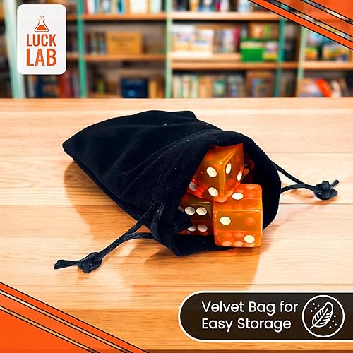 Miniatura 20 de Luck Lab Paquete de 10 dados de 0.748 in – Dados acrílicos y translúcidos D6, cuadrados con borde redondeado para casino, dados, RPG MTG DND