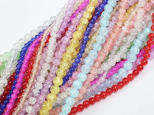 Miniatura 101 de Pamir Tong 1500 cuentas redondas de vidrio de 0.236 pulgadas a granel, cuentas de jade imitativo, cuentas sueltas para hacer joyas, aretes, collares