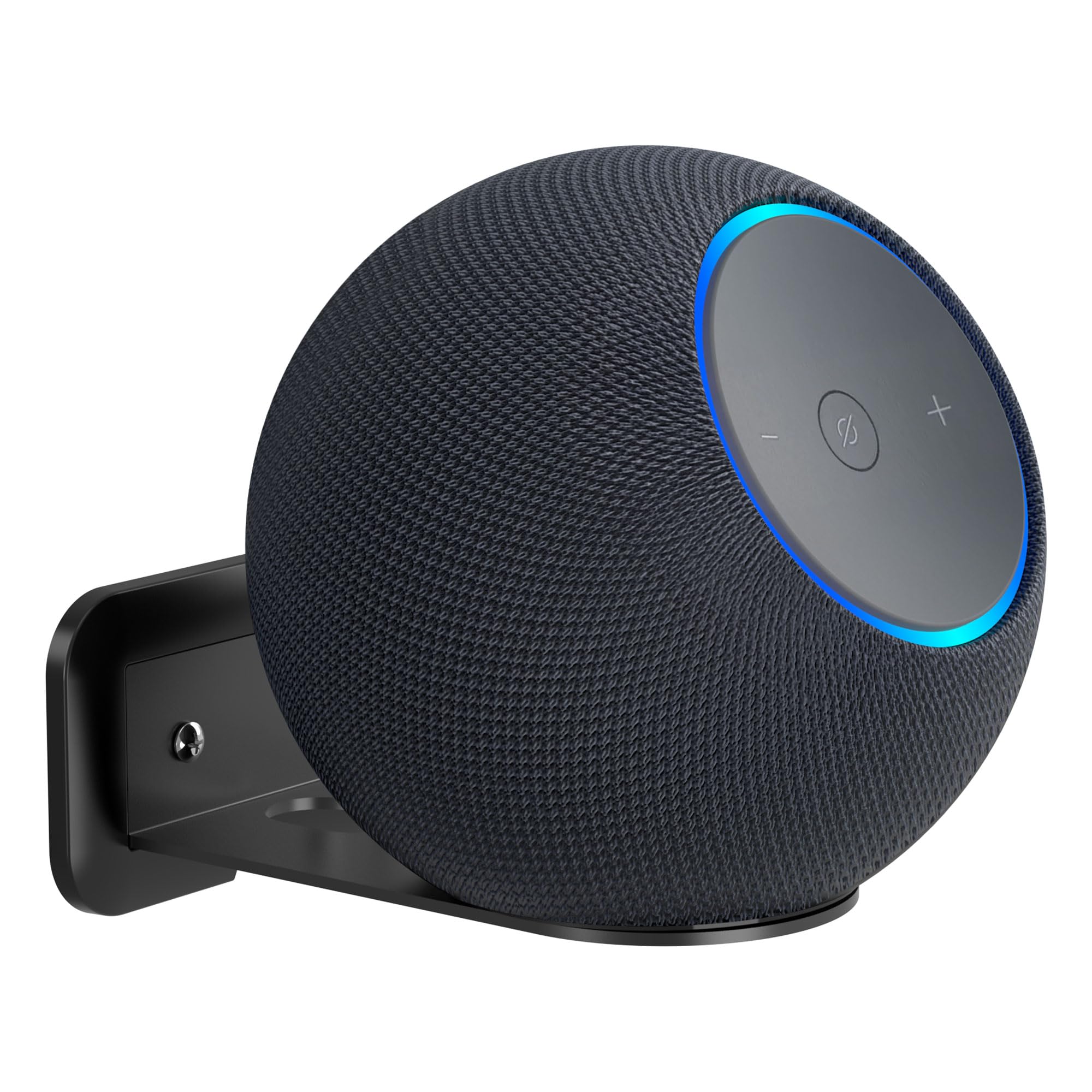 PlusAcc Support mural pour studio - Étagère peu encombrante compatible avec Sonos Era 100 & ECH0 4ème génération - Support en métal avec support de gestion des câbles (noir, 1 pièce) | Support peu encombrant compatible avec Sonos Era 100 & Ech0 4. générat