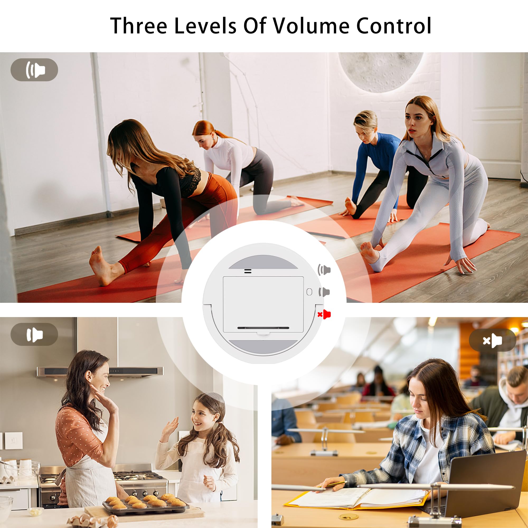 Digitaler Küchentimer, visueller Timer, magnetischer Countdown-Countup-Timer, große LED, 200-Minuten-Anzeige, Lautstärke einstellbar zum Kochen, Fitness, Lernen, einfach für Kinder und Senioren