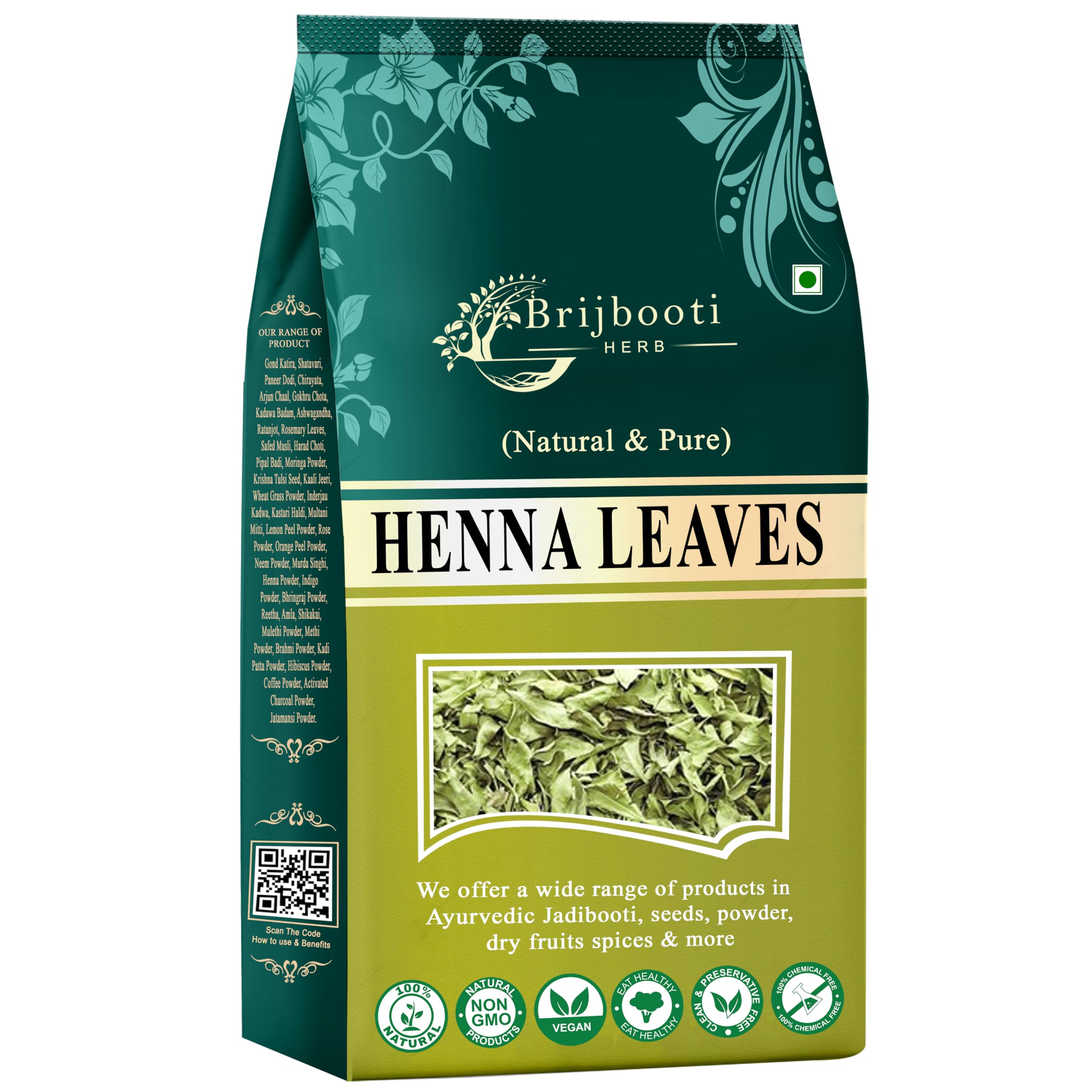 Brijbooti Henna Leaves 100 Gr - Natural & Pure Heena Leaves Mehndi (For Hair Color & Hand Color)-picture-30
