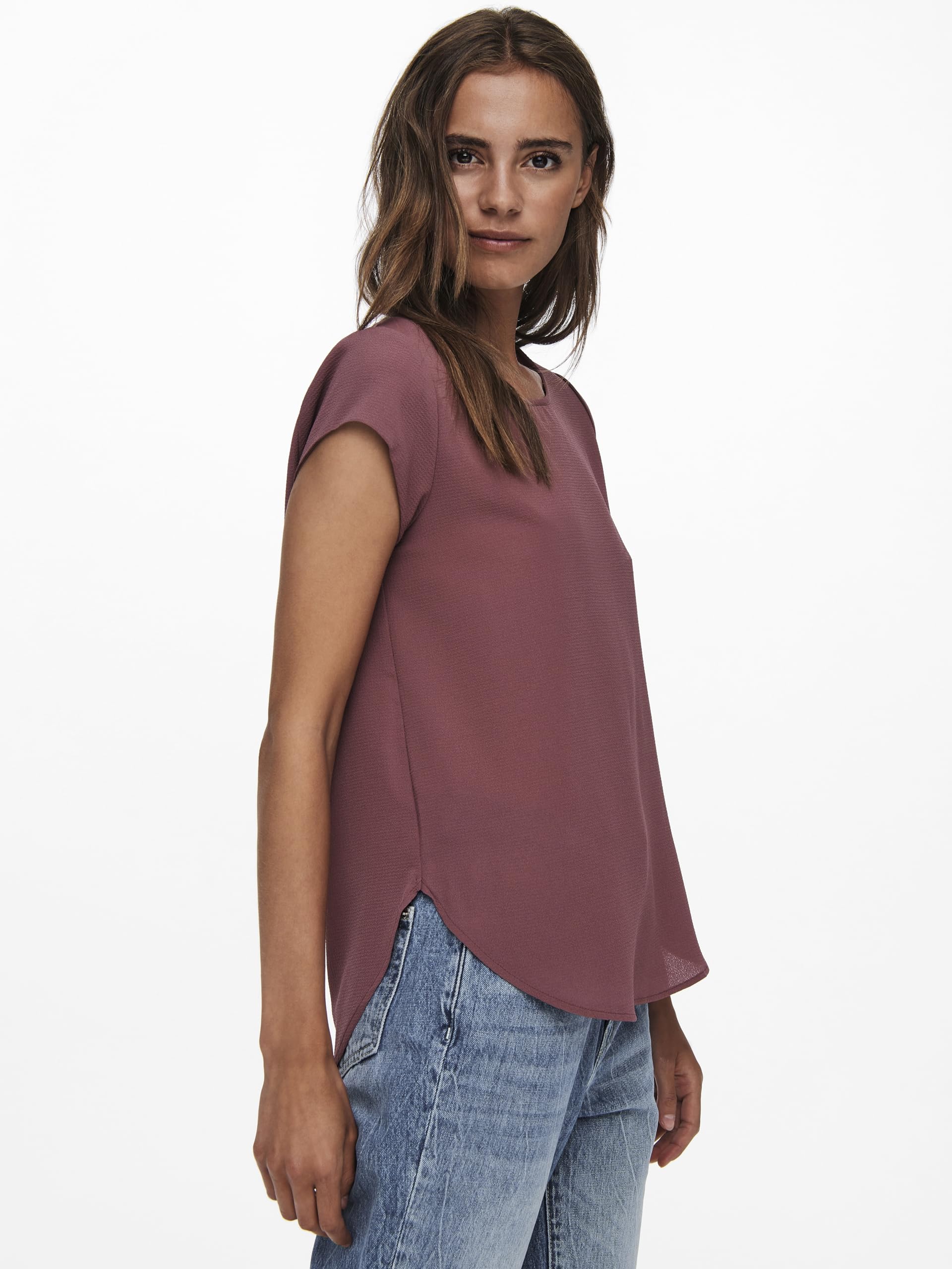 ONLY Onlvic S/S Solid Top Noos Wvn T-Shirt Donna