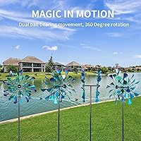 Vista 11 de Decoroca Outdoor Wind Spinners - 72in Metal Sculpture, Classic 360° Kinetic Spinner
