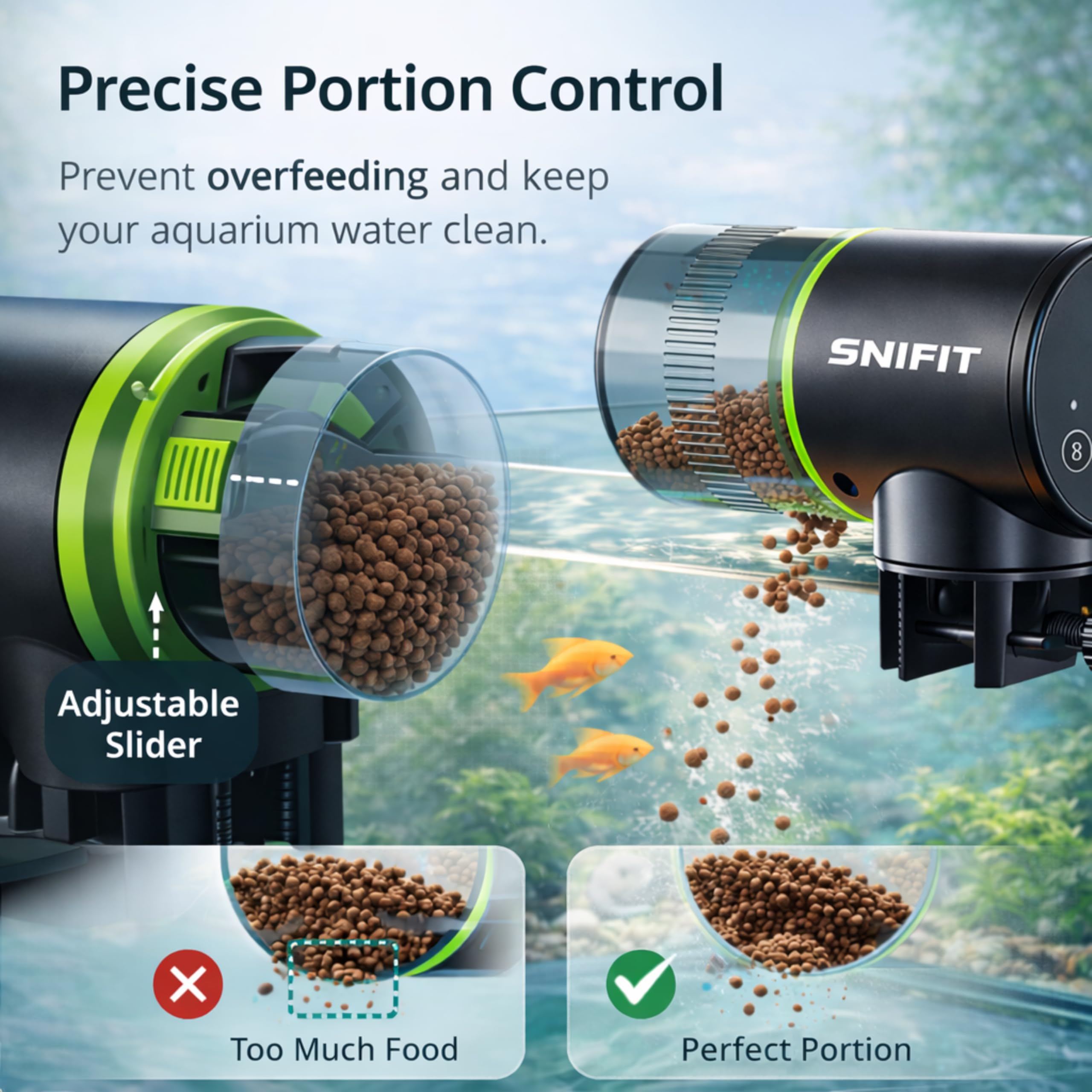 Mangeoire automatique pour aquarium – Distributeur automatique de poissons – avec programme d'alimentation réglable pour la maison ou le bureau et petit réservoir de tortue Betta – Vacances de