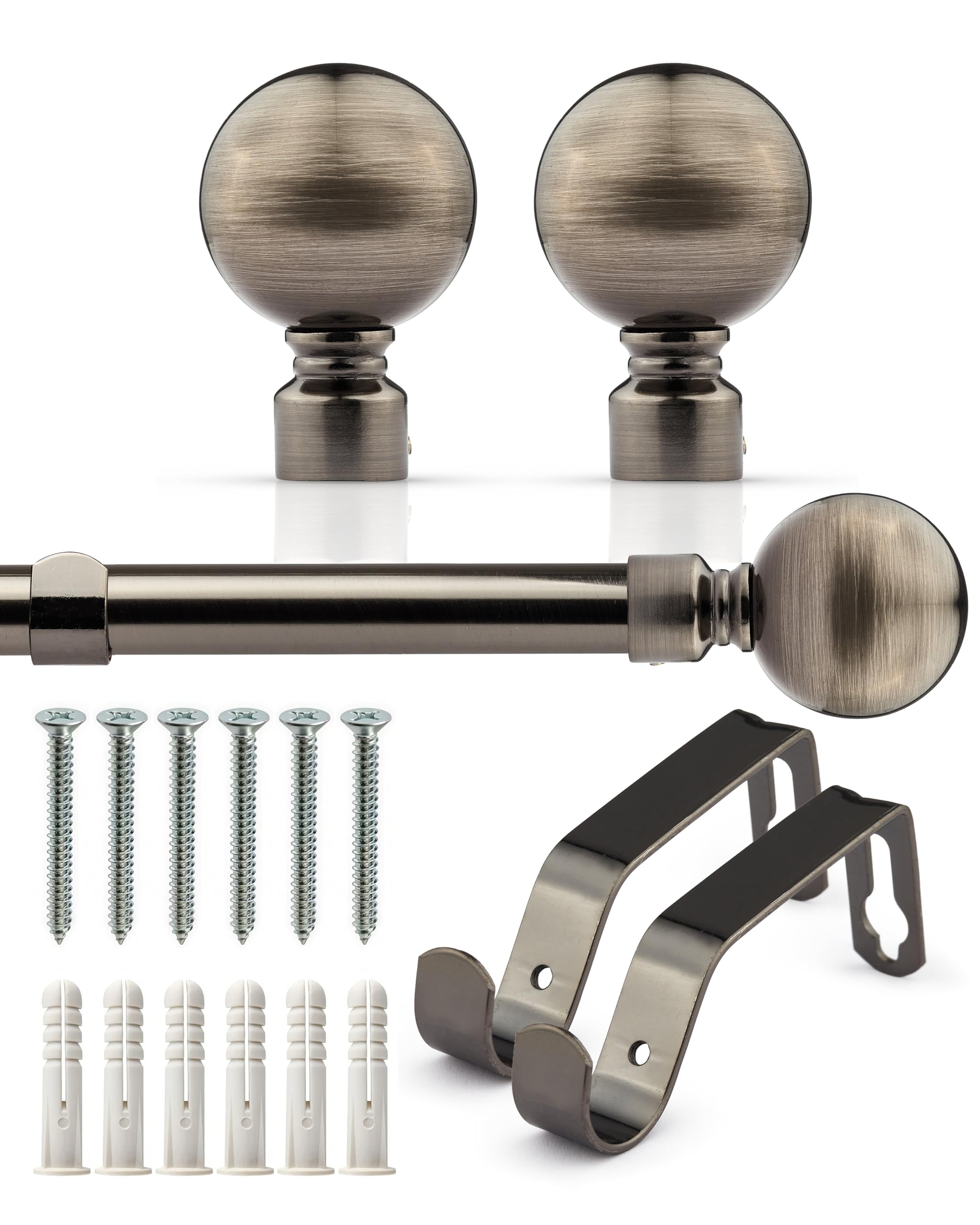 Emma Barclay  Black Curtain Pole Extendable Ball in Size 1.2 - 2.1m, Sports Direct