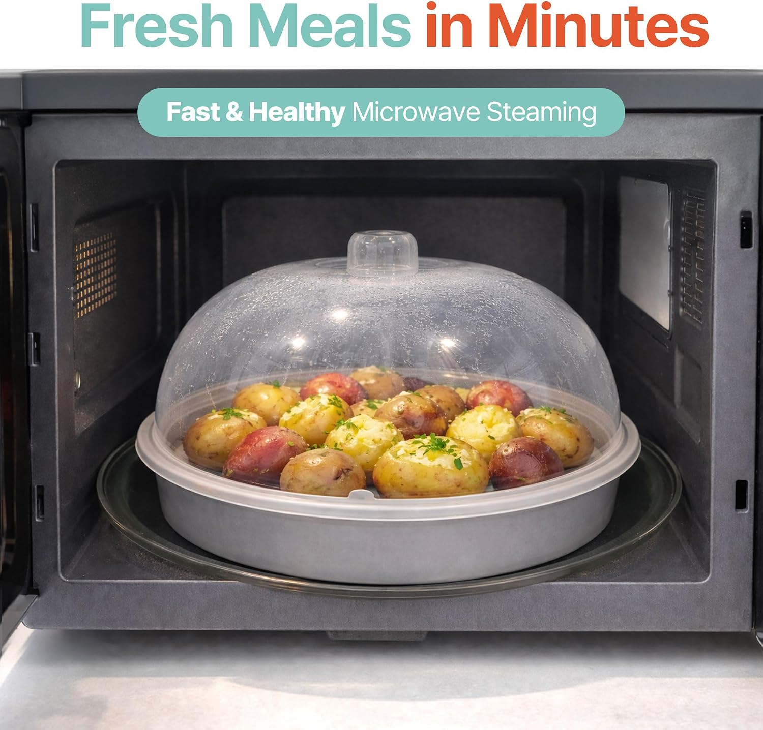 Microwave Food Steamer 2.2 Quart, BPA Free Korean Large Cookware image 5