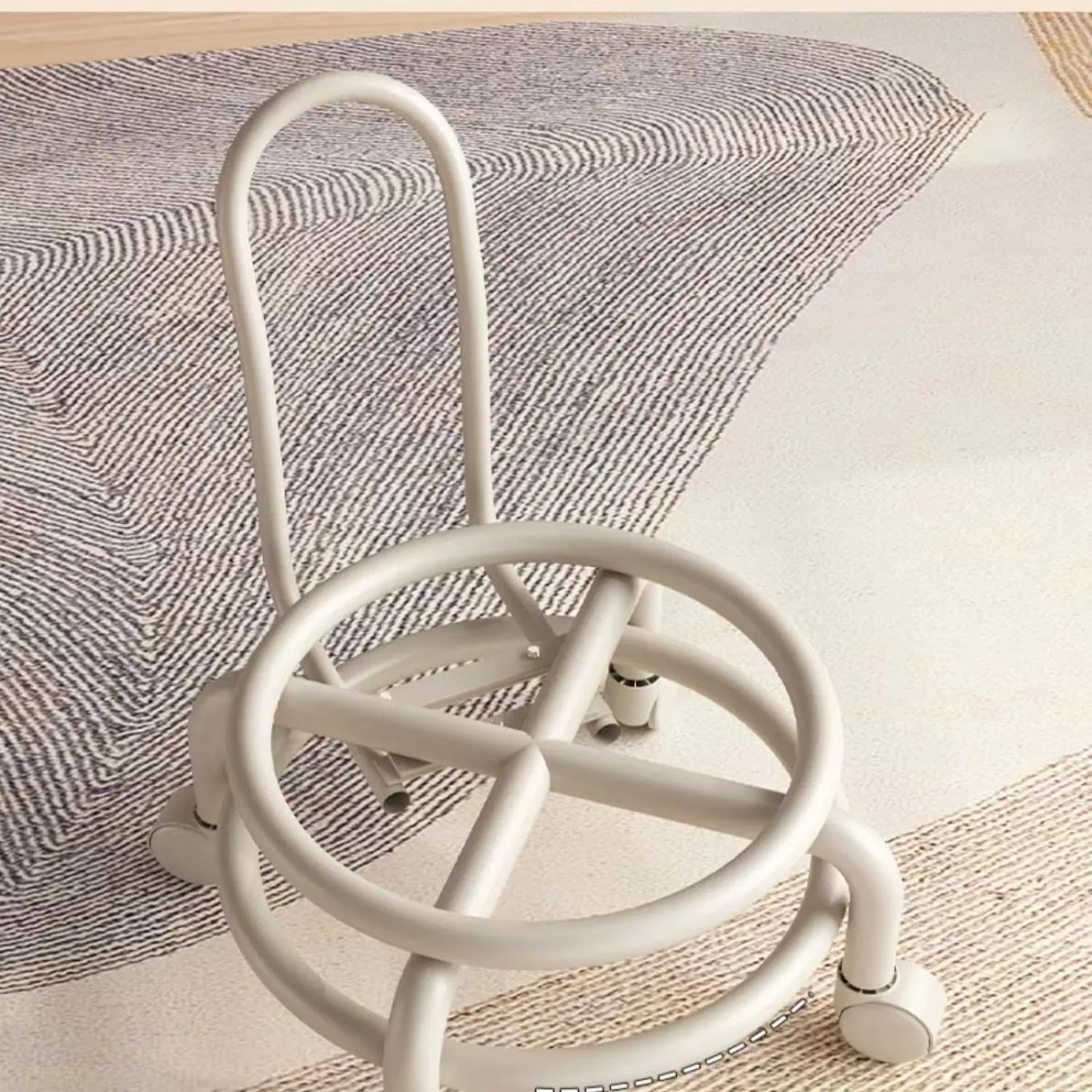 Taburete con respaldo giratorio de 360° para el hogar impermeabile asientos de piel sintética taburete bajo con rueda universal