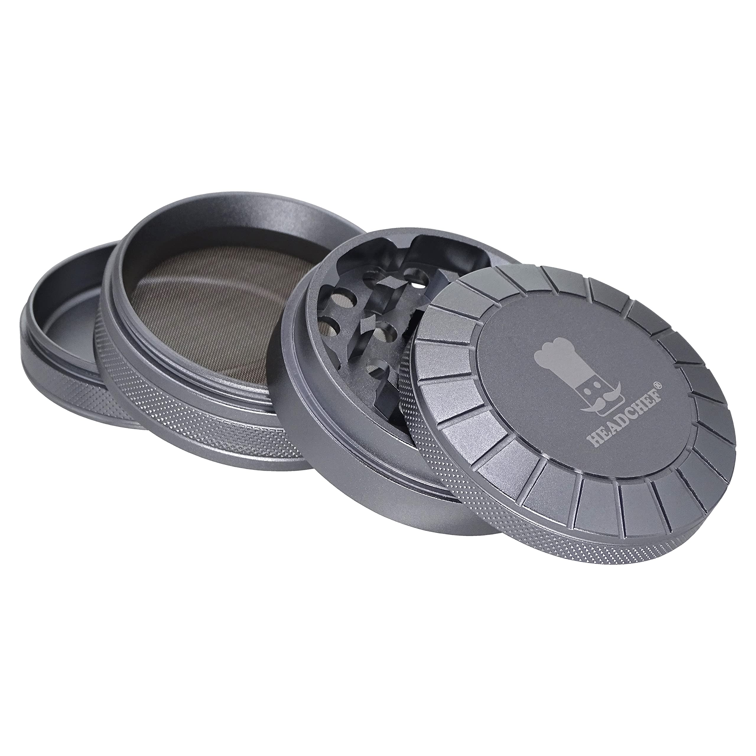 Headchef Sun Machine Grinder 4-Piece, Size 62 mm, Silver - Image 2