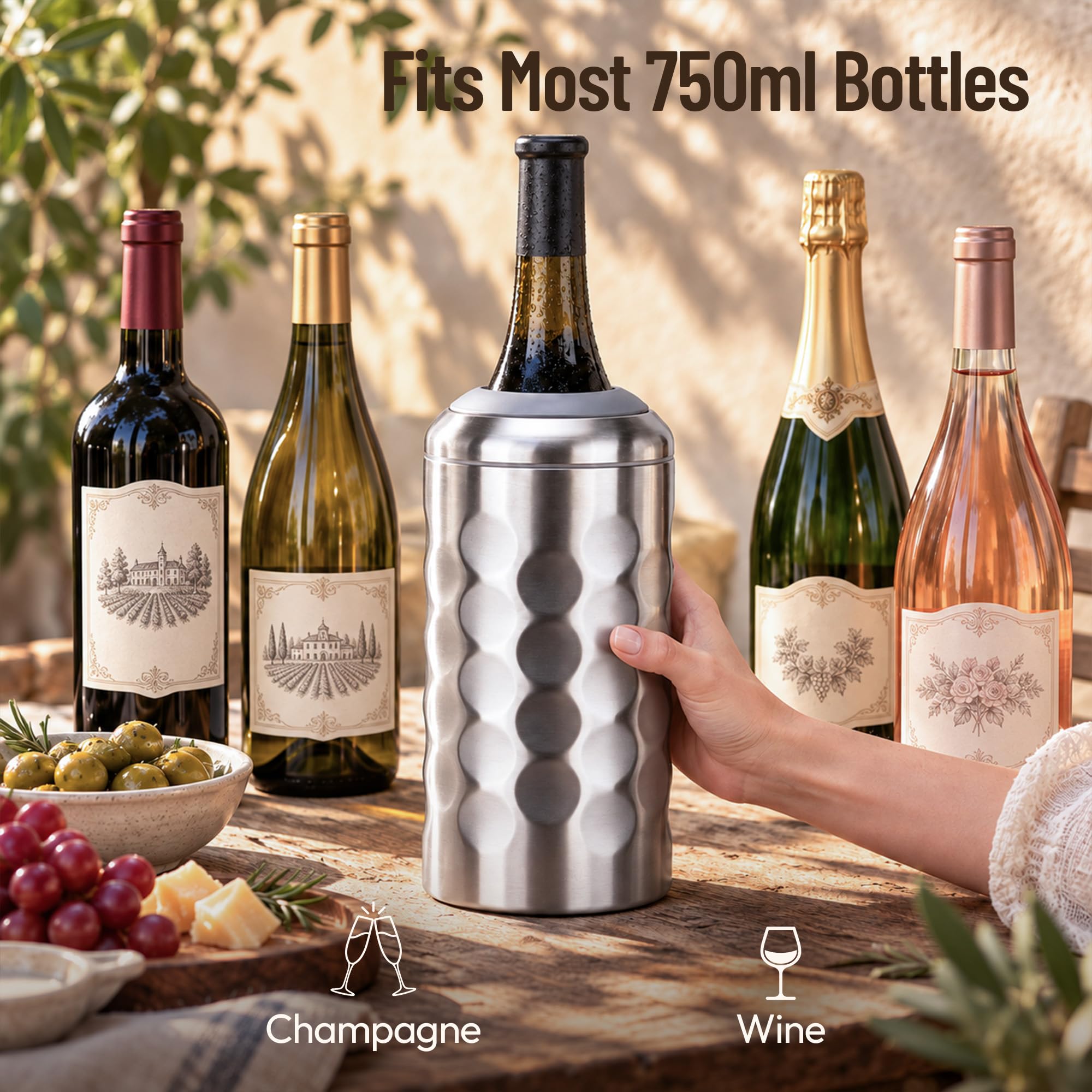 Wine Chiller Single Bottle Stainless Steel Iceless Cooler insulated Wine Bottle Keep Wine Cold up to 6 Hours Fits Most Wine Bottles Gift for Wine Lovers Rapid and Portable — Amazon image 5