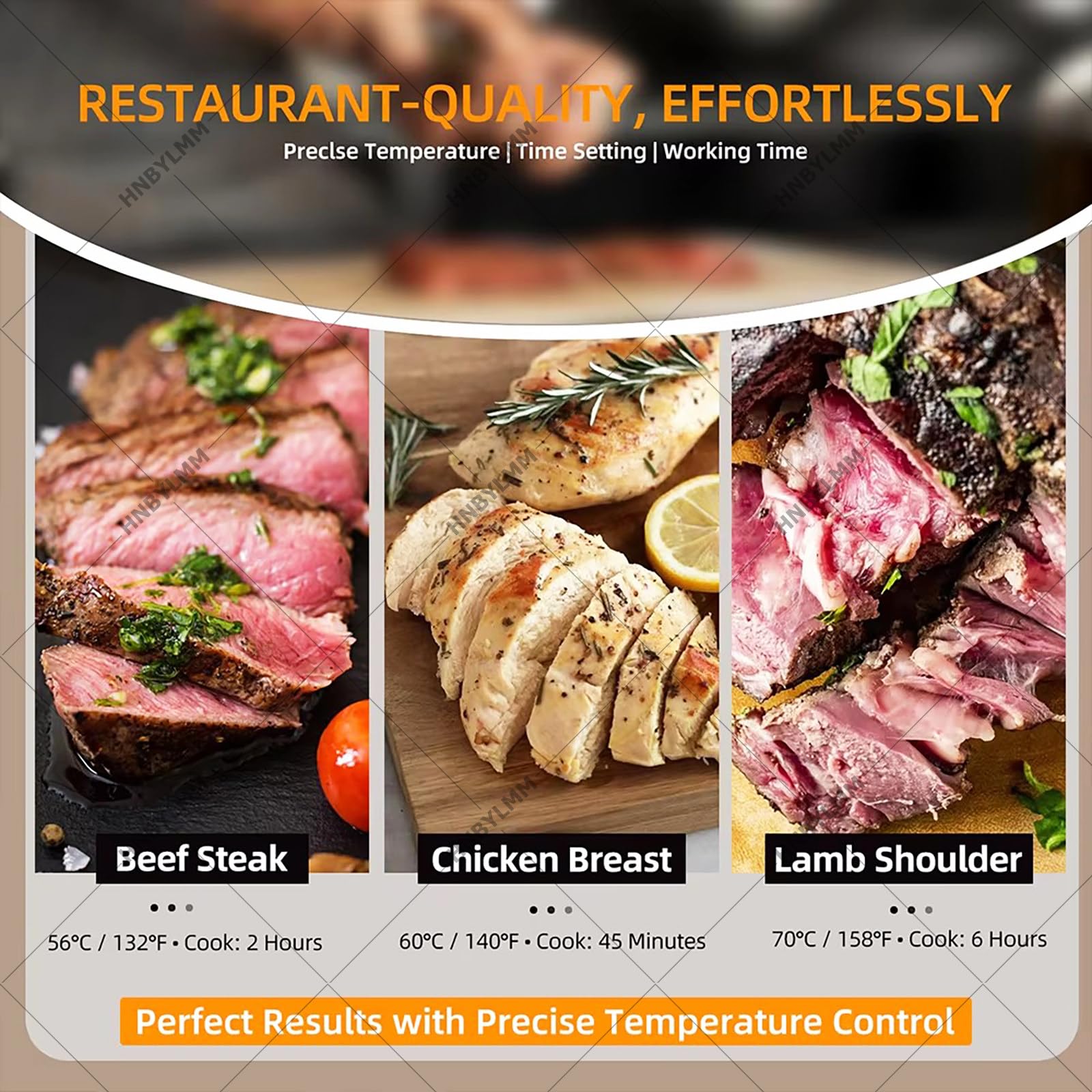 Sous Vide Cooker 1600W Commercial Sous Vide Machine Fast Heating Immersion Circulator with Timer & Accurate Temp Control, Stainless Steel, Ultra-Quiet, IPX7 Waterproof, Home Kitchen Use