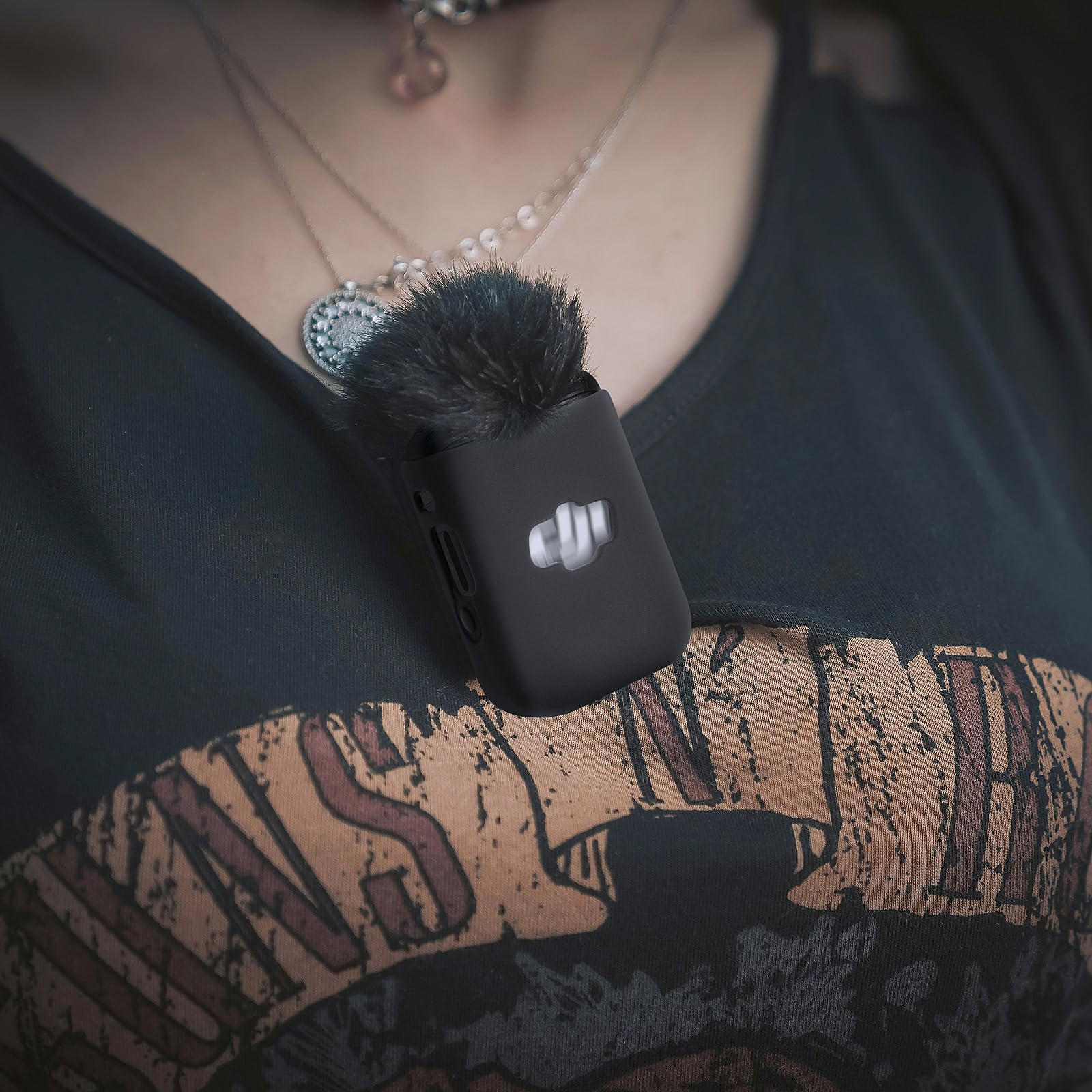 Geekria Etui na mikrofon dla twórców, kompatybilne z nadajnikiem DJI Mic 2, silikonowe etui ochronne, skóra, miękki pokrowiec na mikrofon, osłona ochronna (czarny / 2 sztuki)