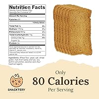 Vista 2 de Snacktery Original Melba Toast Crackers – Galletas de pan plano finas y crujientes – Mini tostadas clásicas para salsas, untables, ensaladas