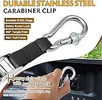 Vista 3 de Sistema de correa resistente para perros, barrera de caja de camión y cable de retención para perros de hasta 150 libras