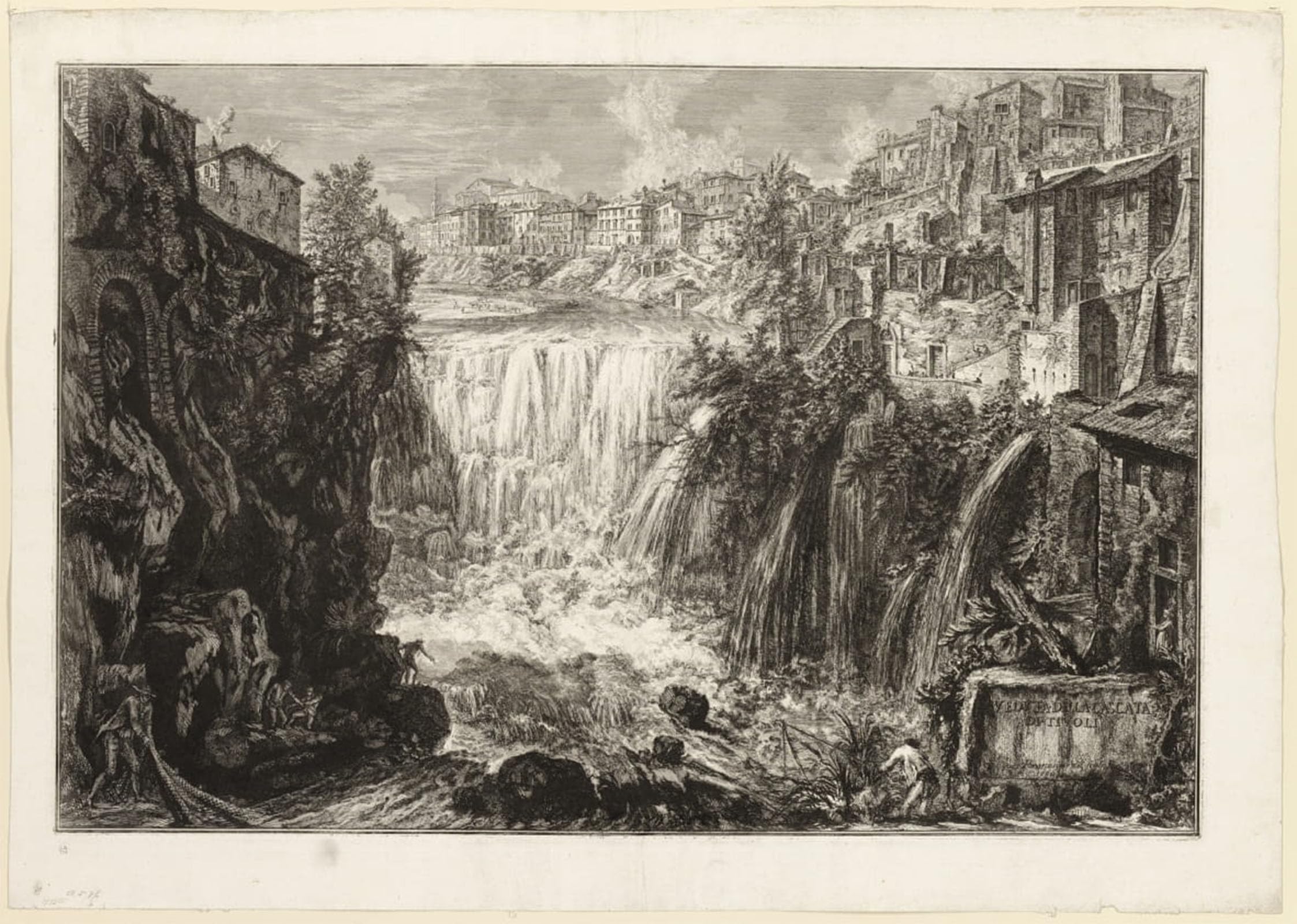 POSTERIIk Famous Animal Posters Vintage Picture View of the Grand Cascade At Tivoli by Battista Piranesi Modern Wall Decor for Home Decor 60x90cm