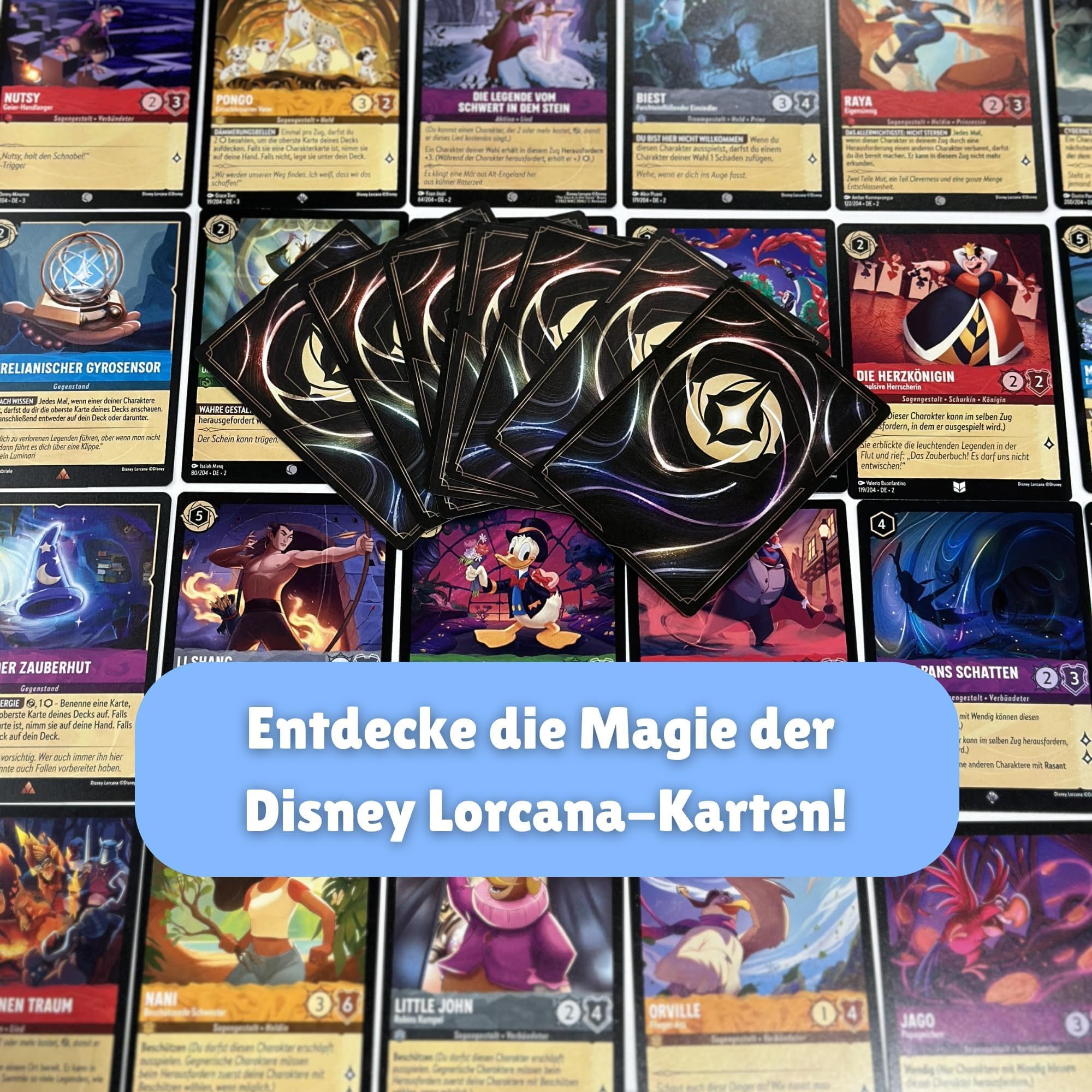 Lorcana Set of 50 German Cards, Includes Rare or Holo Lorcana Card, Cards  from the Latest Sets, Perfect for Collectors and Beginners + Heartforcards  Shipping Protection - BigaMart