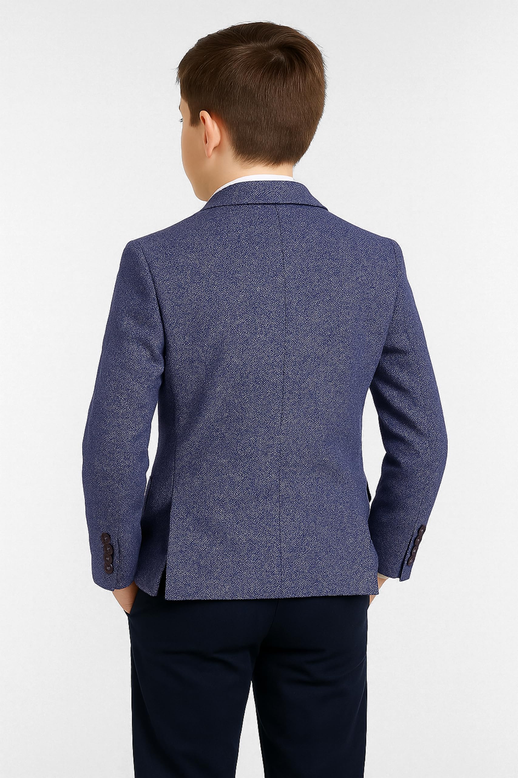 Bawełniana marynarka chłopięca kamizelka slim fit 2-częściowy zestaw formalny garnitur ślubny
