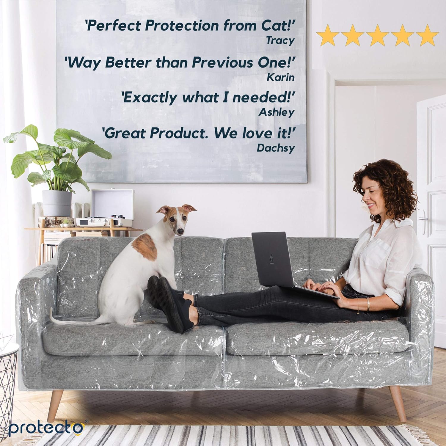 Better Than Plastic Slipcover, Vinyl Armchair Protector - 36' Waterproof Pet Furniture Covers for Cats & Dogs - Scratch & Stain - Clear Leather Armchair Protective Slip Bag (36 W x 40 D 42 BH x 25 FH) : Pet Supplies