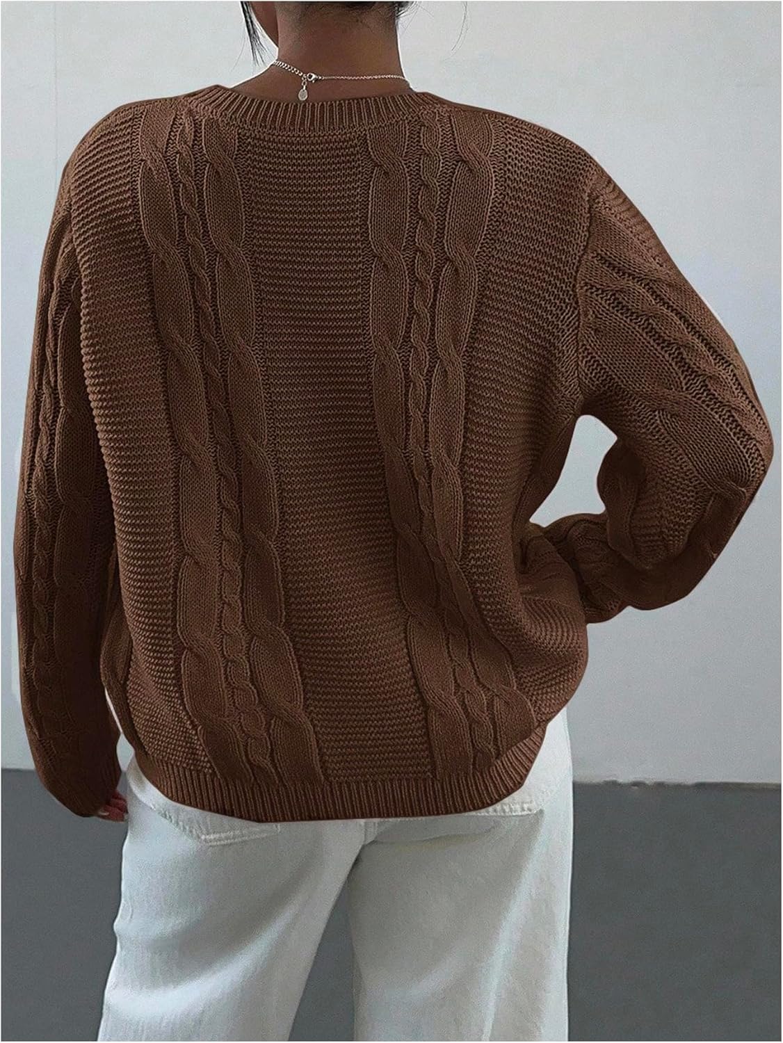 Verdusa Women's Oversized Cable Knit Chunky Cardigan Sweaters Cozy Knit Tops Fall Slouchy Sweaters - Image 2