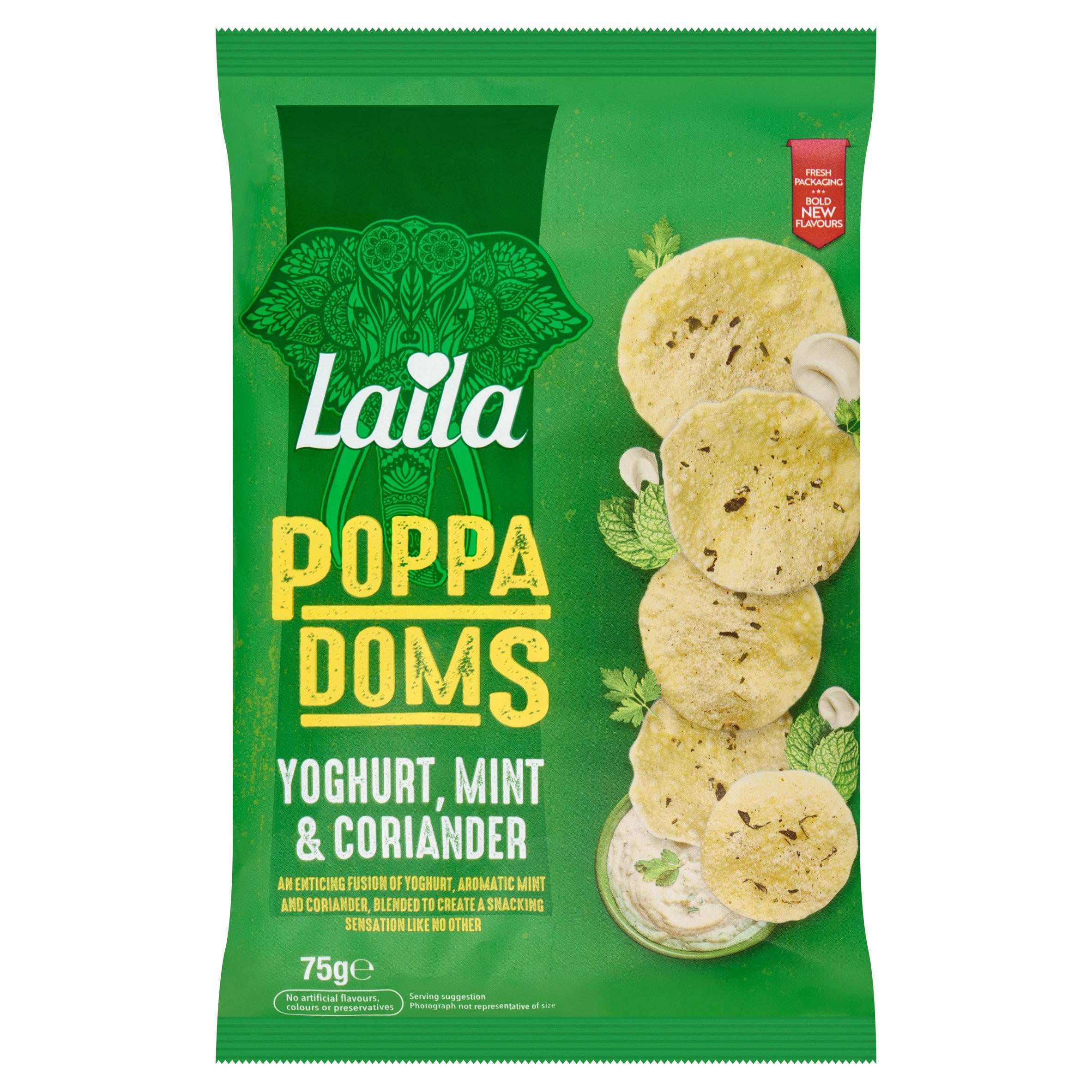 LAILA Yogurt, Mint & Coriander Mini Popadoms