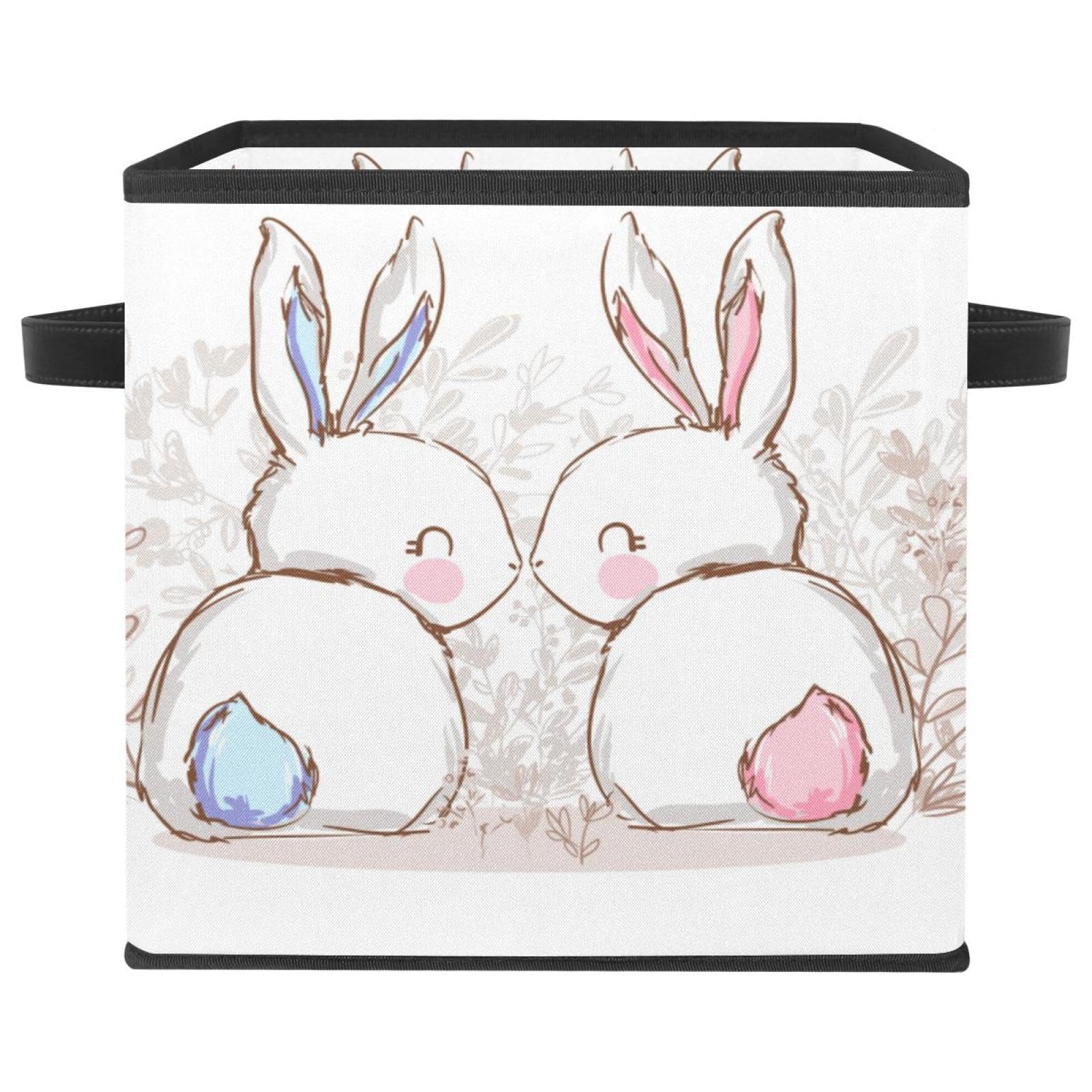 Organiseur en tissu pliable Lapin avec poignées renforcées pour chambre