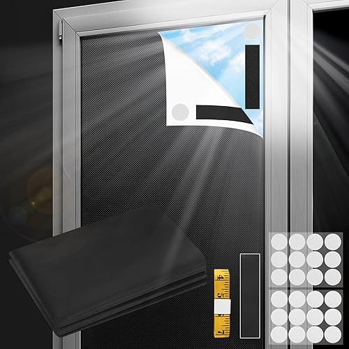 Persianas opacas para ventana de dormitorio, 118 x 57 pulgadas, película 100% opaca para ventana, cortinas opacas portátiles de viaje, tela de