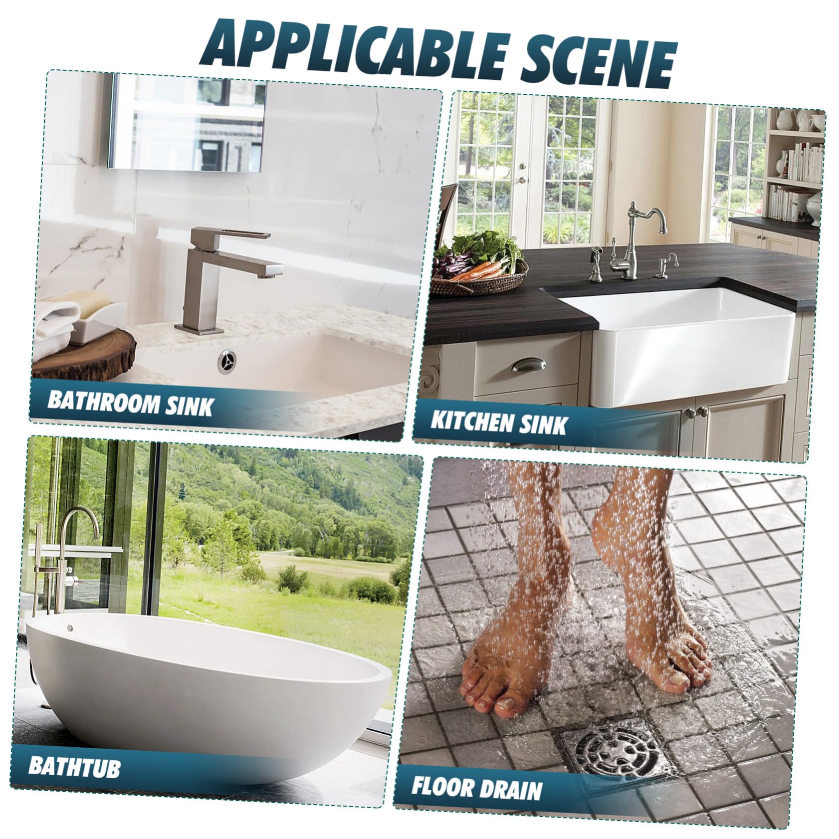 Mikinona Tapón de Fregadero con Filtro Integrado Push Tipo Rebote Abs y Acero Inoxidable Antióxido y Antipérdidas para Baño y Cocina Instalación sin Herramientas