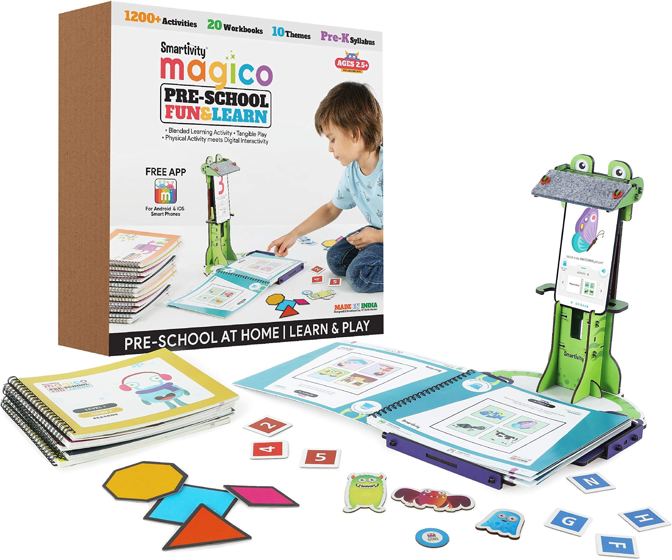 Smartivity Magico Fun&Learn Kit. 2.5-5 yrs Jr KG Sr KG Nursery Playgroup NCERT Syllabus. 20 Workbooks 1200+ Activities (Physical + Digital) Blended Learning Through Play Free APP Preschool at Home
