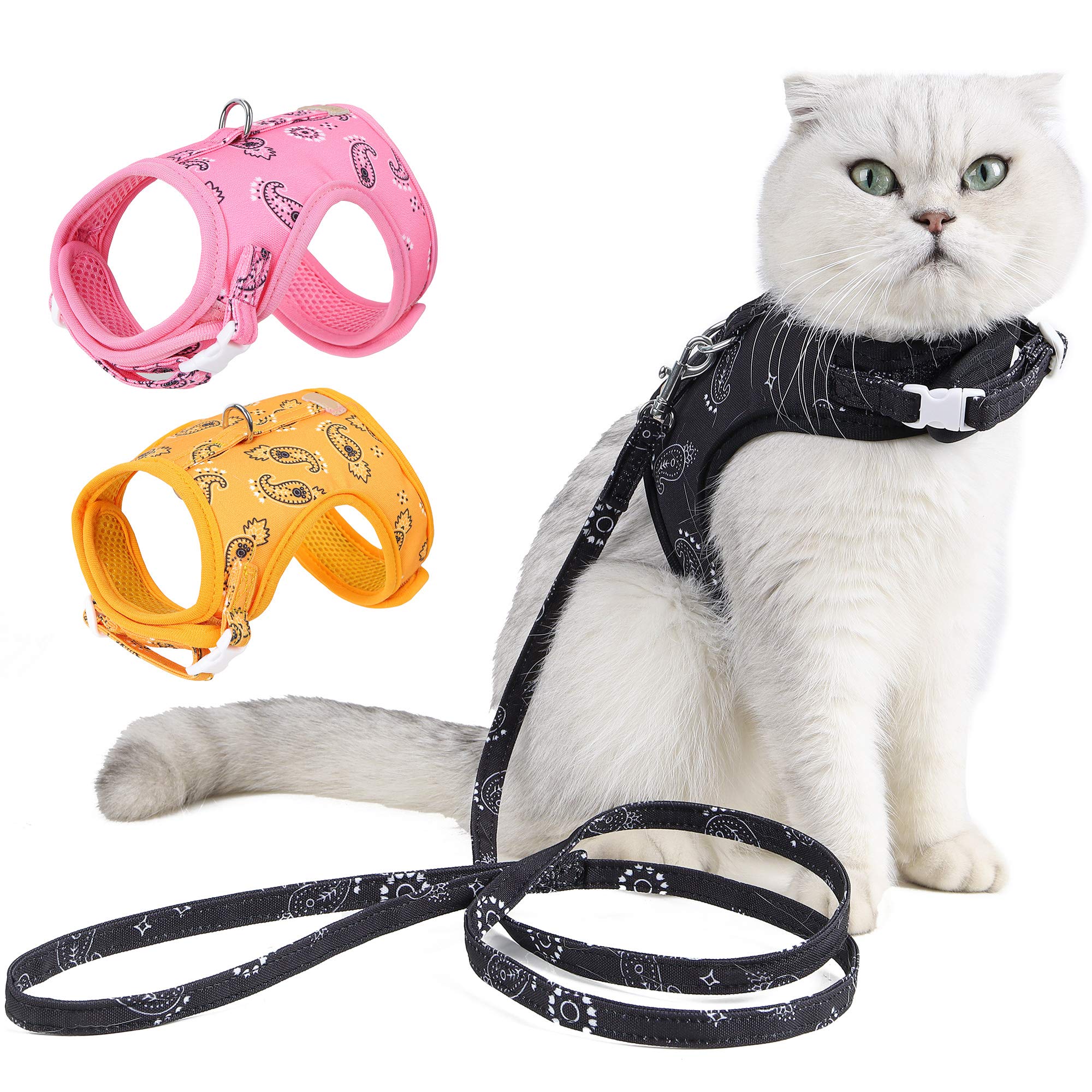 PURRL Katzengeschirr und Leine zum Laufen, verstellbares Laufgeschirr für Katzen, Leine-Set, Step-in-Outdoor-Weste, einfache Steuerung Little Surprise