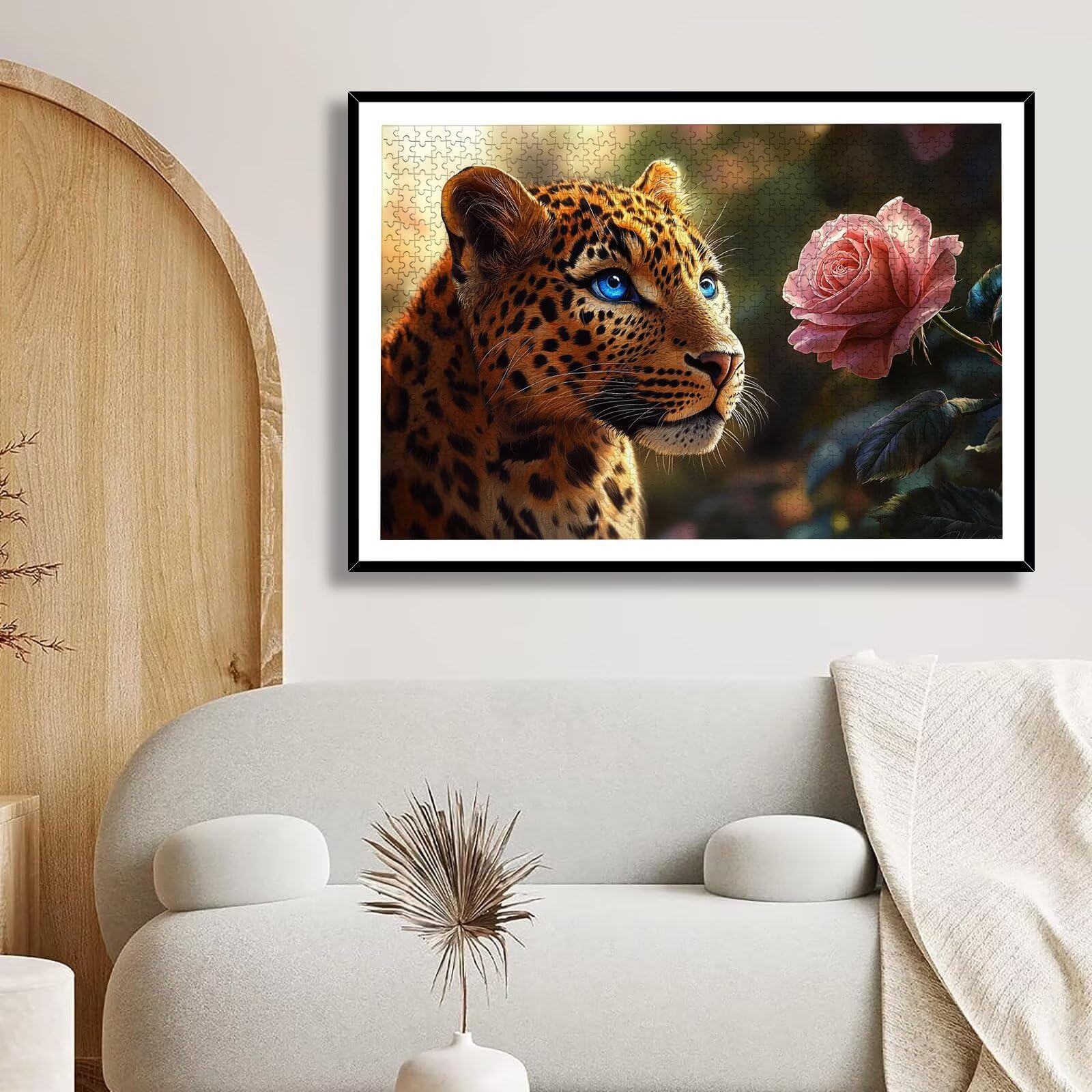1500 sztuk puzzli dla dorosłych dzieci, drewniane puzzle lampart dla dorosłych, wymagające różowe łamigłówki, rodzinne gry edukacyjne, łamigłówka z pudełkiem do dekoracji domu, prezent dla kobiet