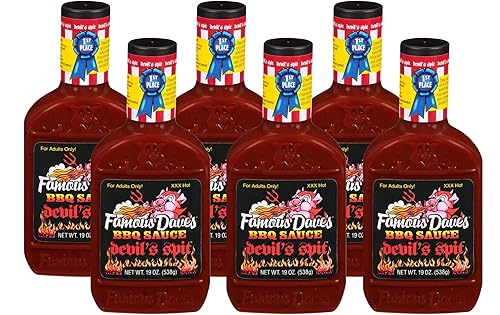 Famous Dave's Devil's Spit - Salsa para barbacoa, 19 onzas, paquete de 6