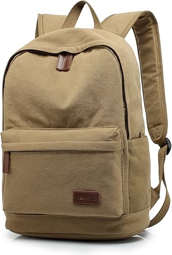 Miniatura 2 de kayond Bolso ligero del ordenador portátil de la lona del estilo casualmochilas lindasmochila de la escuela, Caqui, Mochilas de viaje